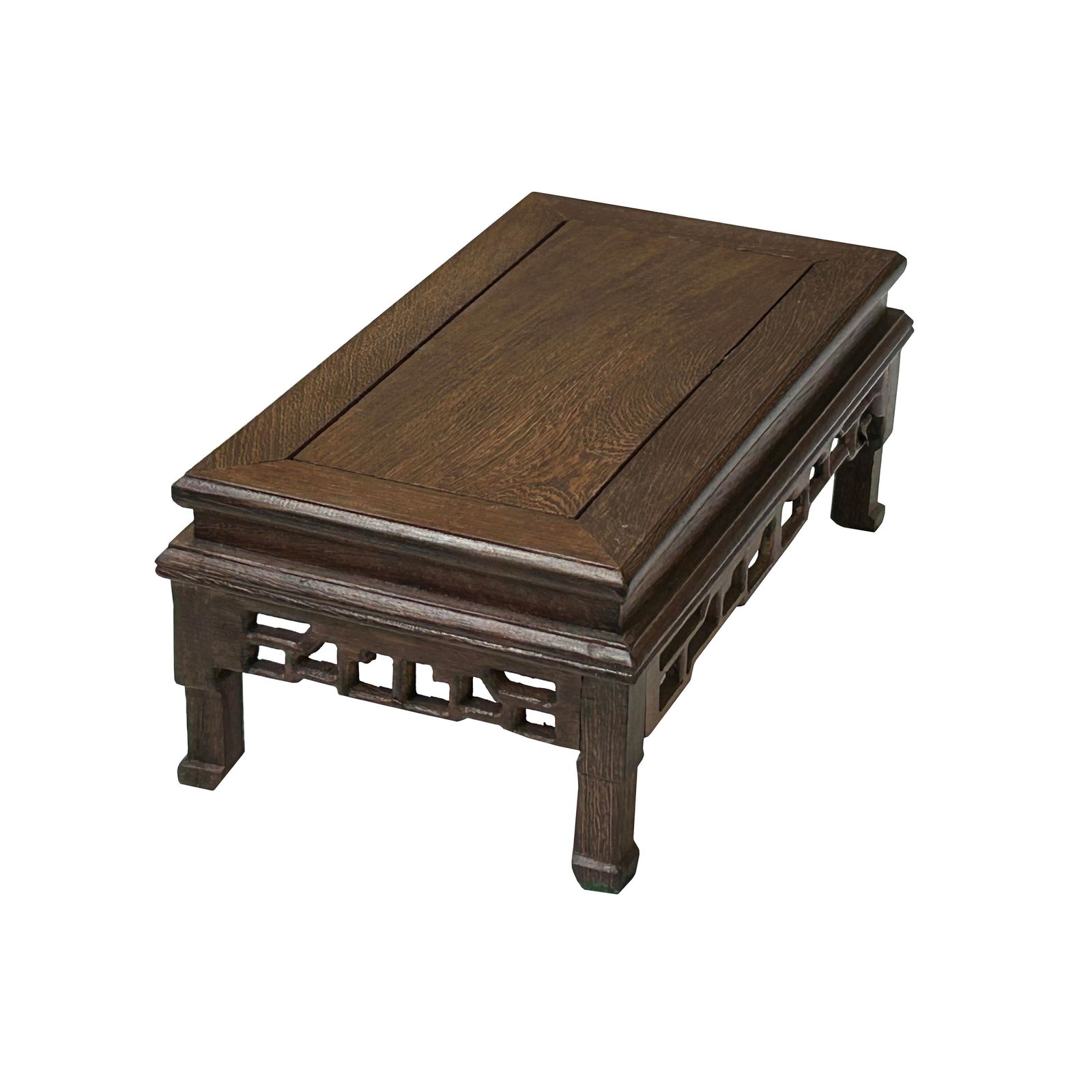 9" Light Brown Feather Pattern Rectangular Wood Display Stand Riser - 3