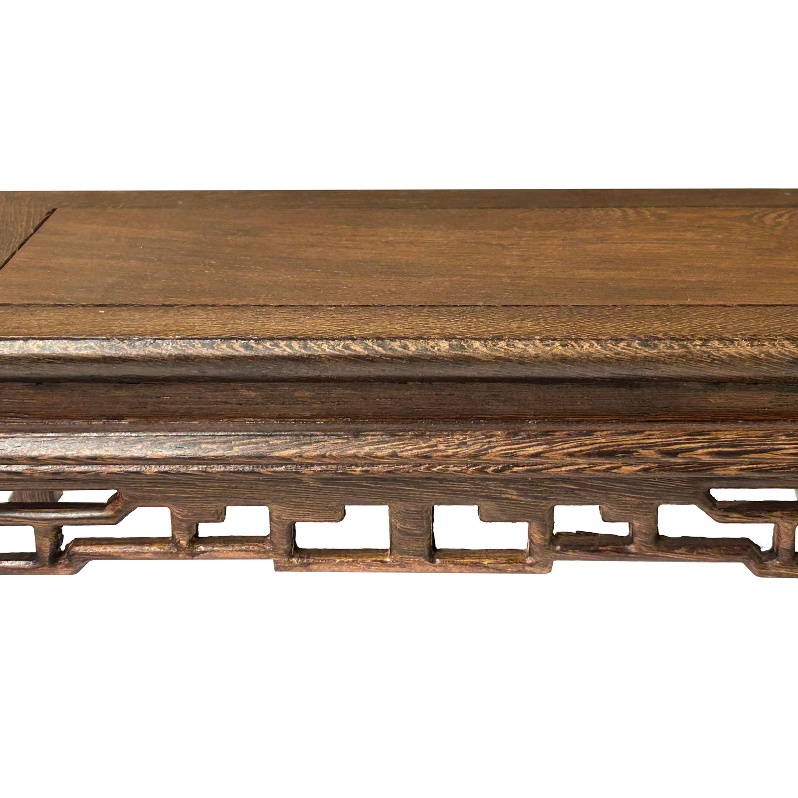 9" Light Brown Feather Pattern Rectangular Wood Display Stand Riser - 6