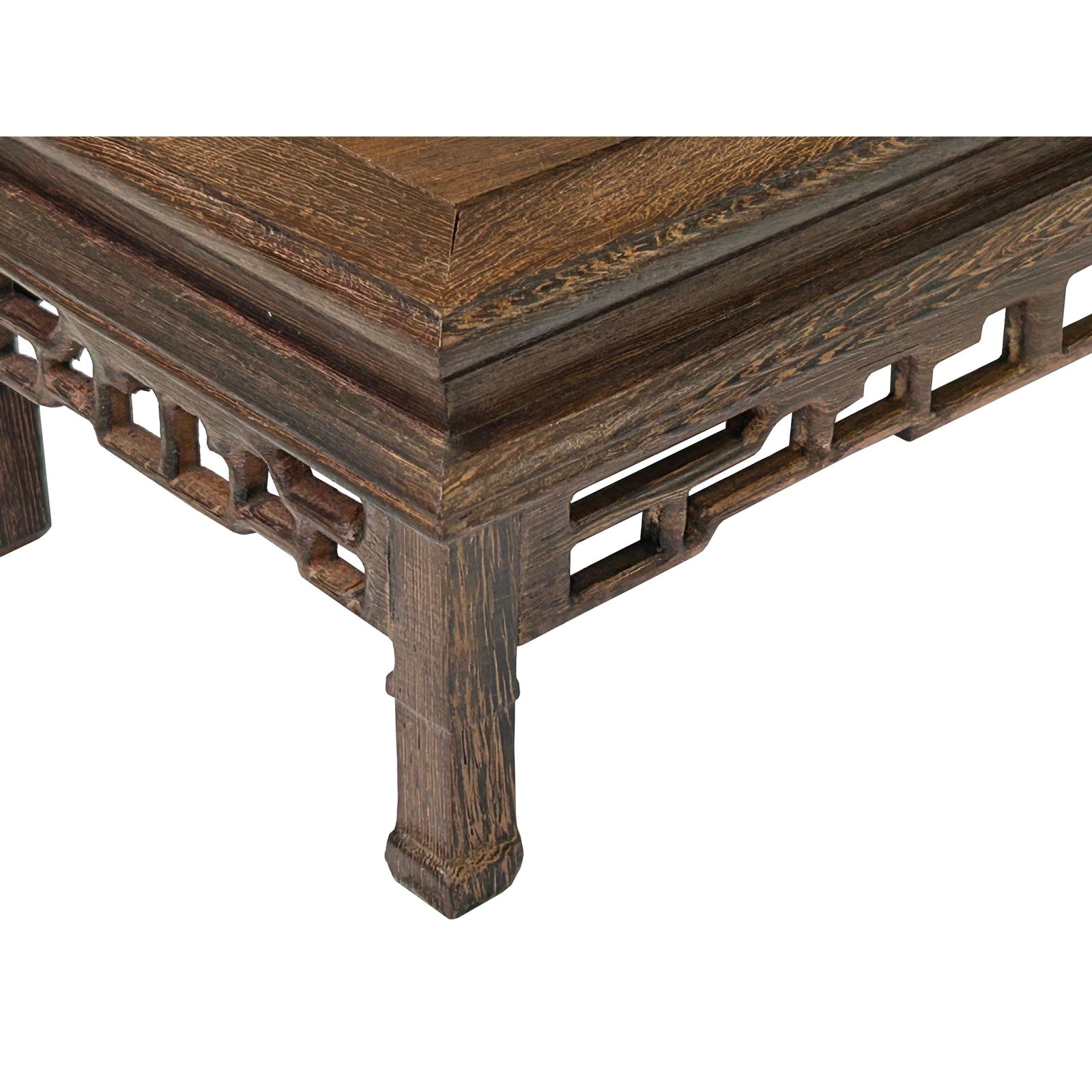 9" Light Brown Feather Pattern Rectangular Wood Display Stand Riser - 7