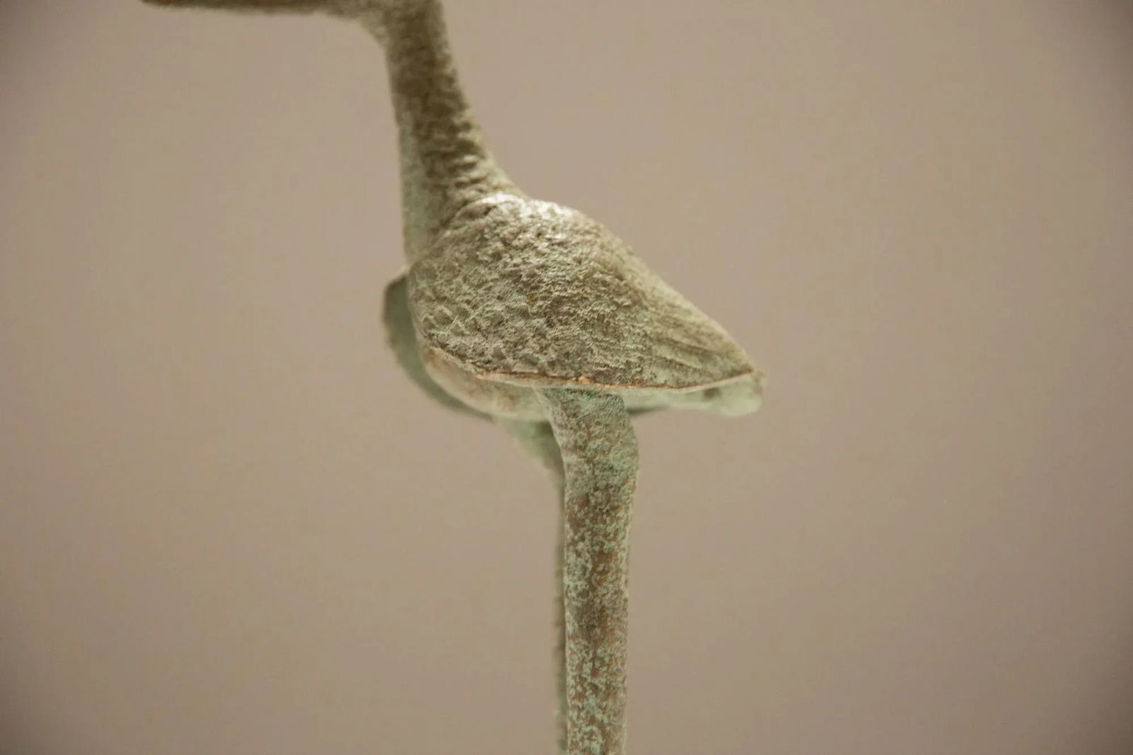 Vintage AfricanOxidized Bronze Stork - 3