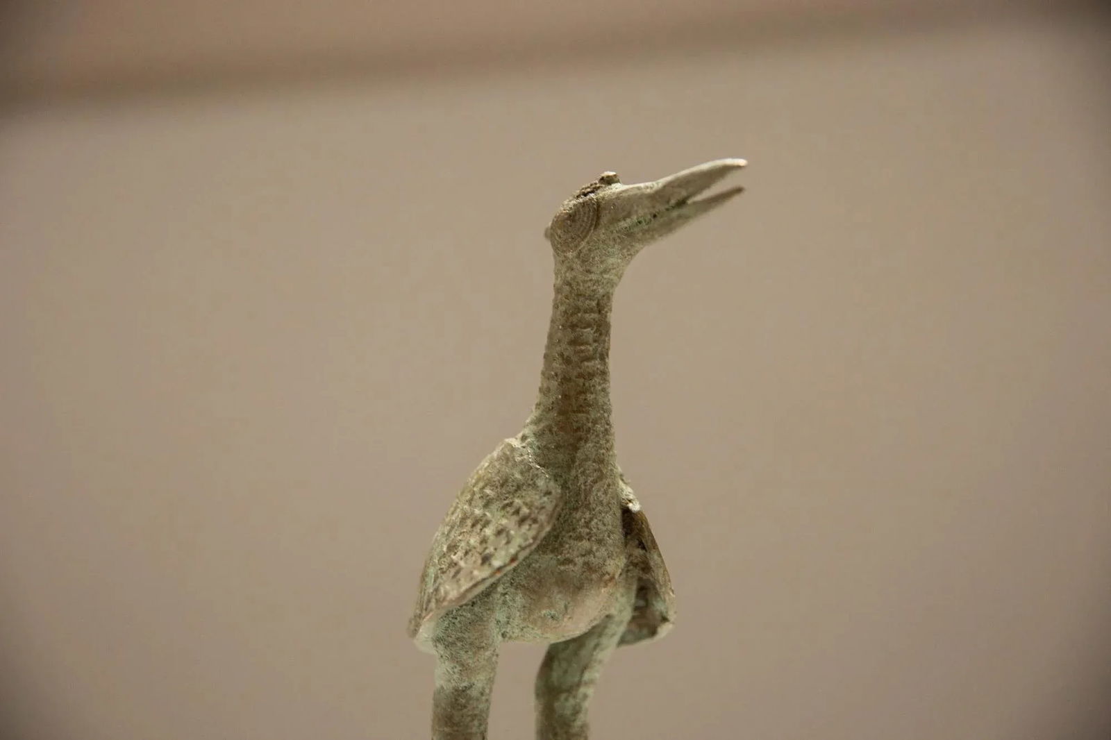 Vintage AfricanOxidized Bronze Stork - 4