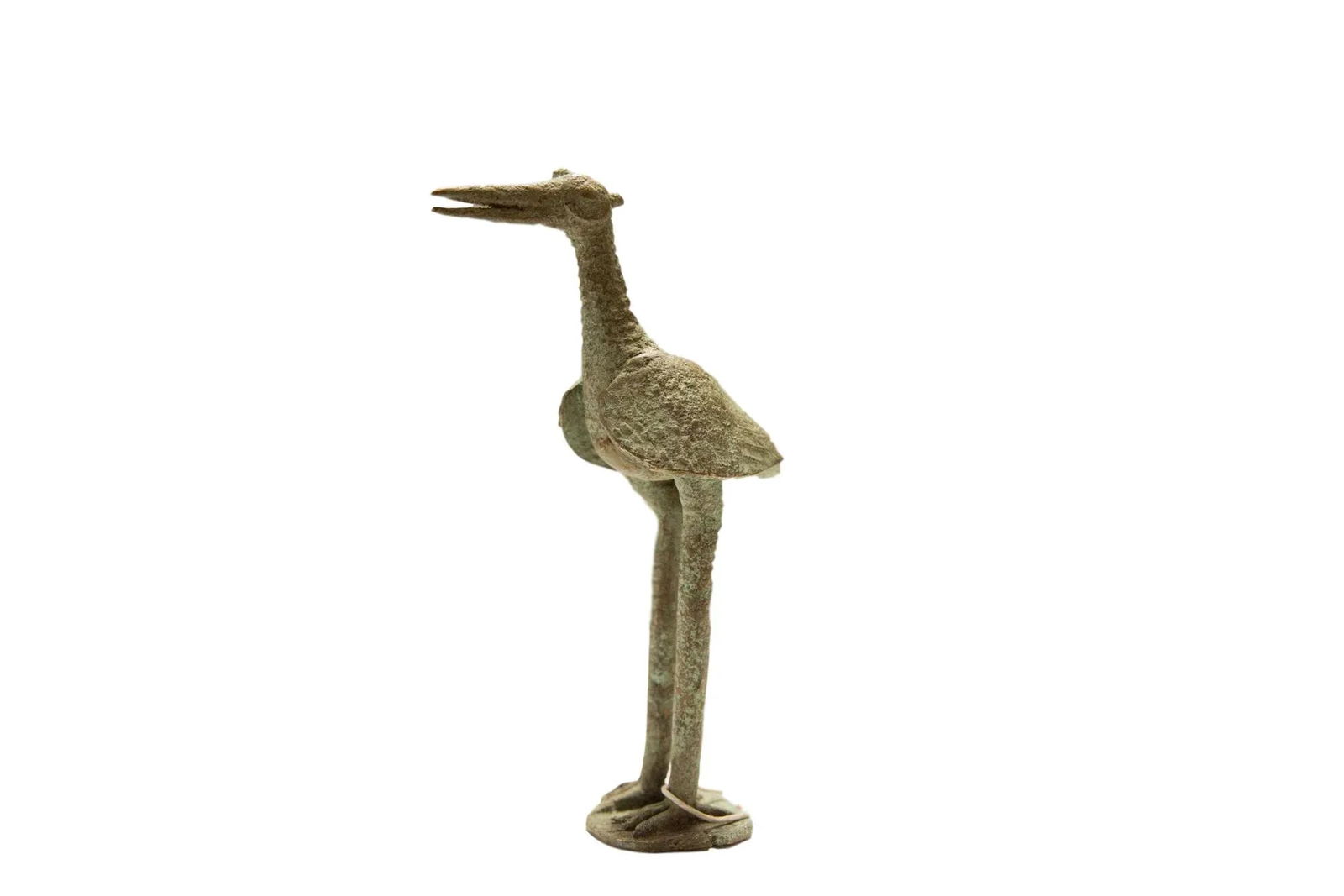 Vintage AfricanOxidized Bronze Stork - 8