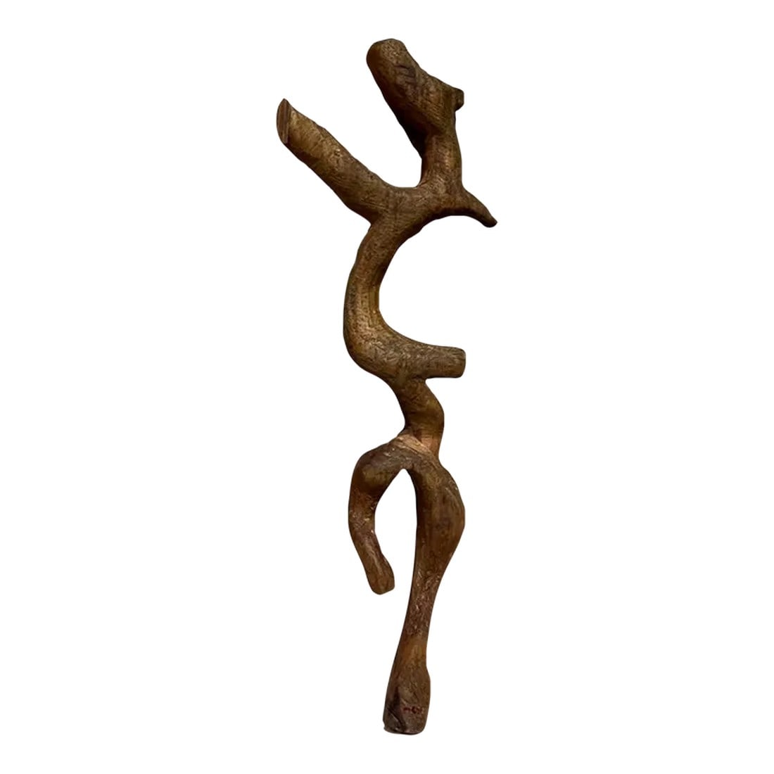 1970s Organic Modern Wood Sculpture: AMBIANIC presents Freeform Modern Wood Sculpture 11 long x 1 d x 4 w Original vintage, refer to listed images. Condition: Alterations: Original Condition Unaltered Imperfections: Some Imperfections Co