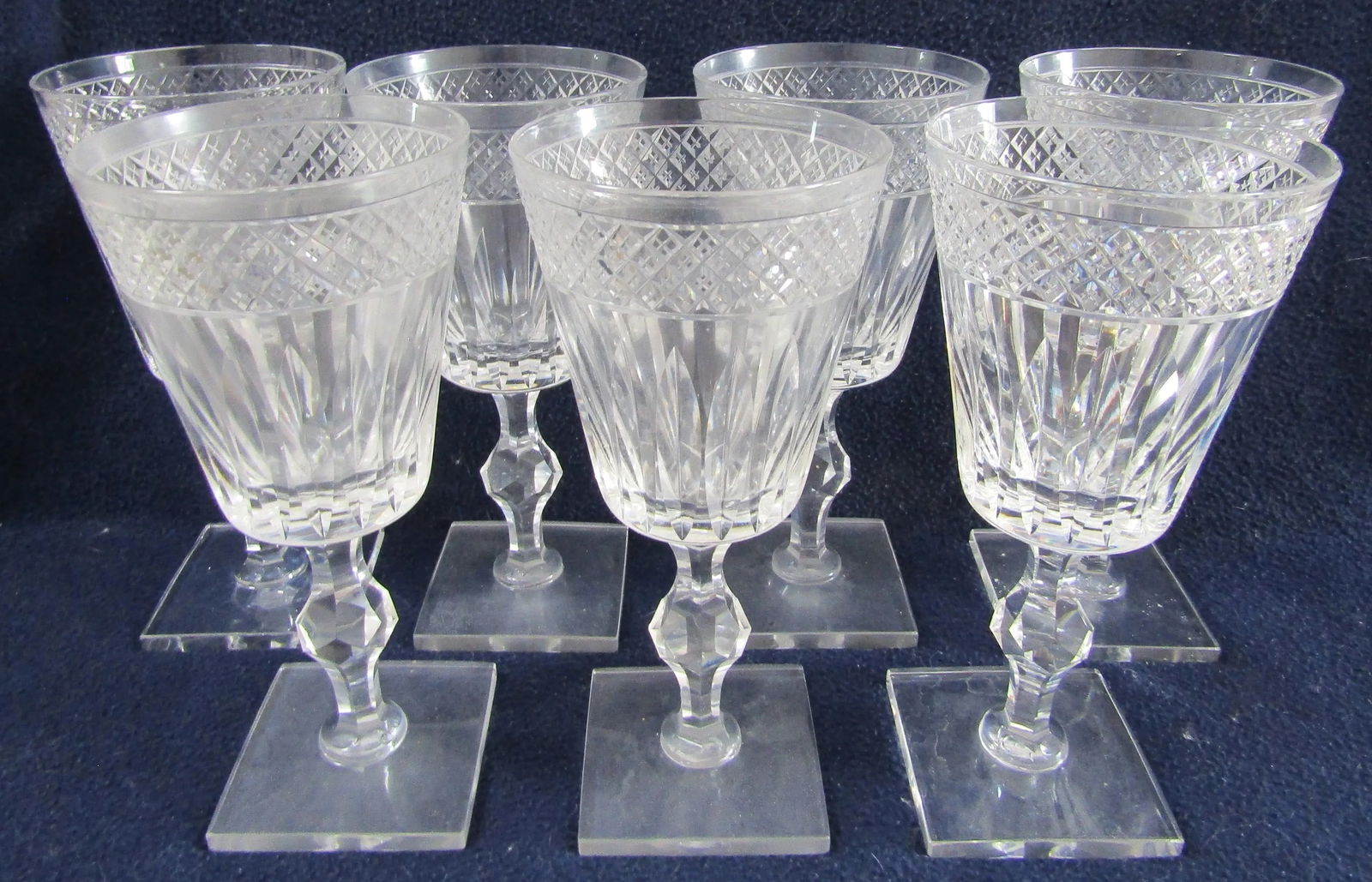 1930s Hawkes Crystal Donisel Stem 6015 Water Goblets- Set of 7 - 2