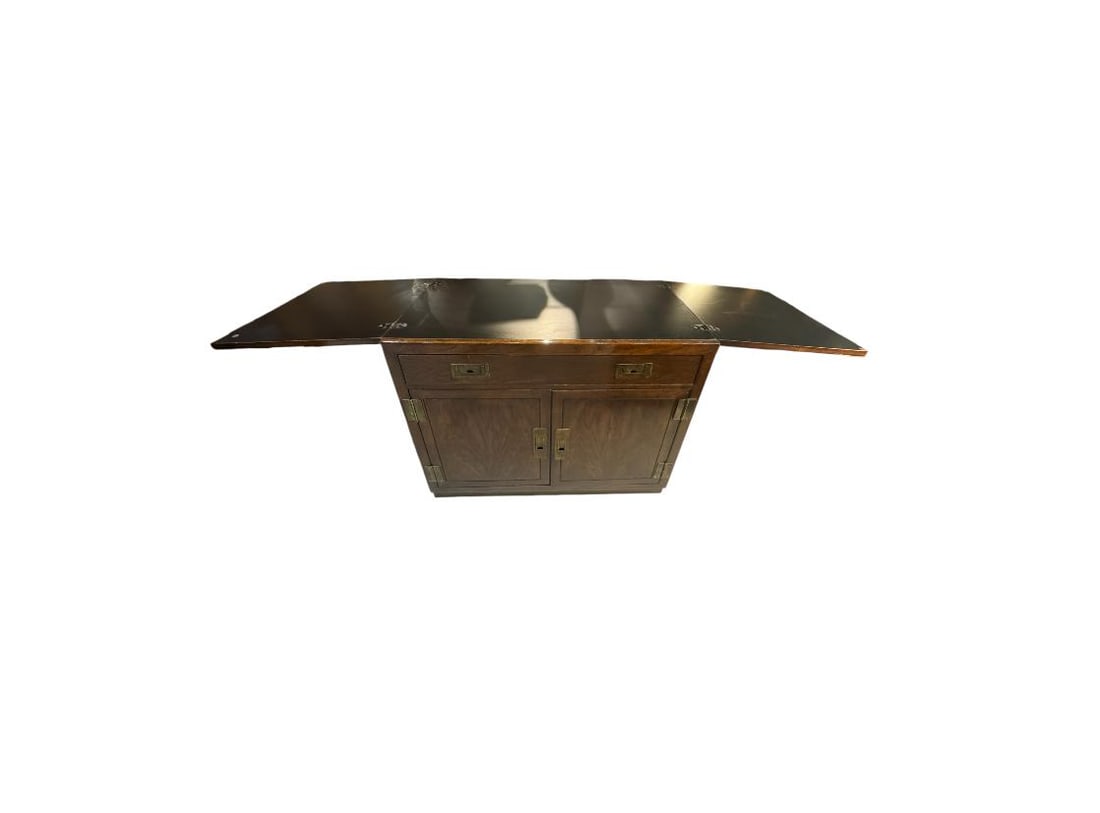 Vintage 1970s Campaign Style Server Bar Cabinet by Dixie Furniture - 2