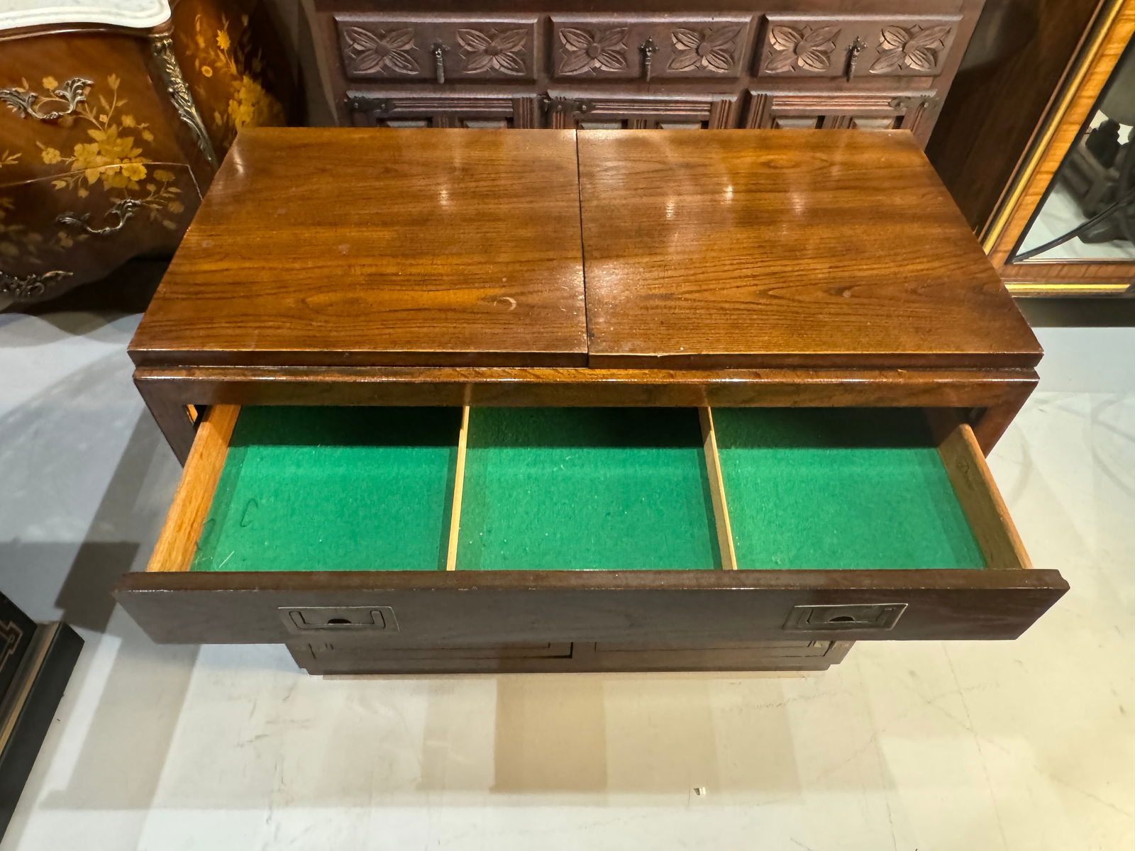 Vintage 1970s Campaign Style Server Bar Cabinet by Dixie Furniture - 4