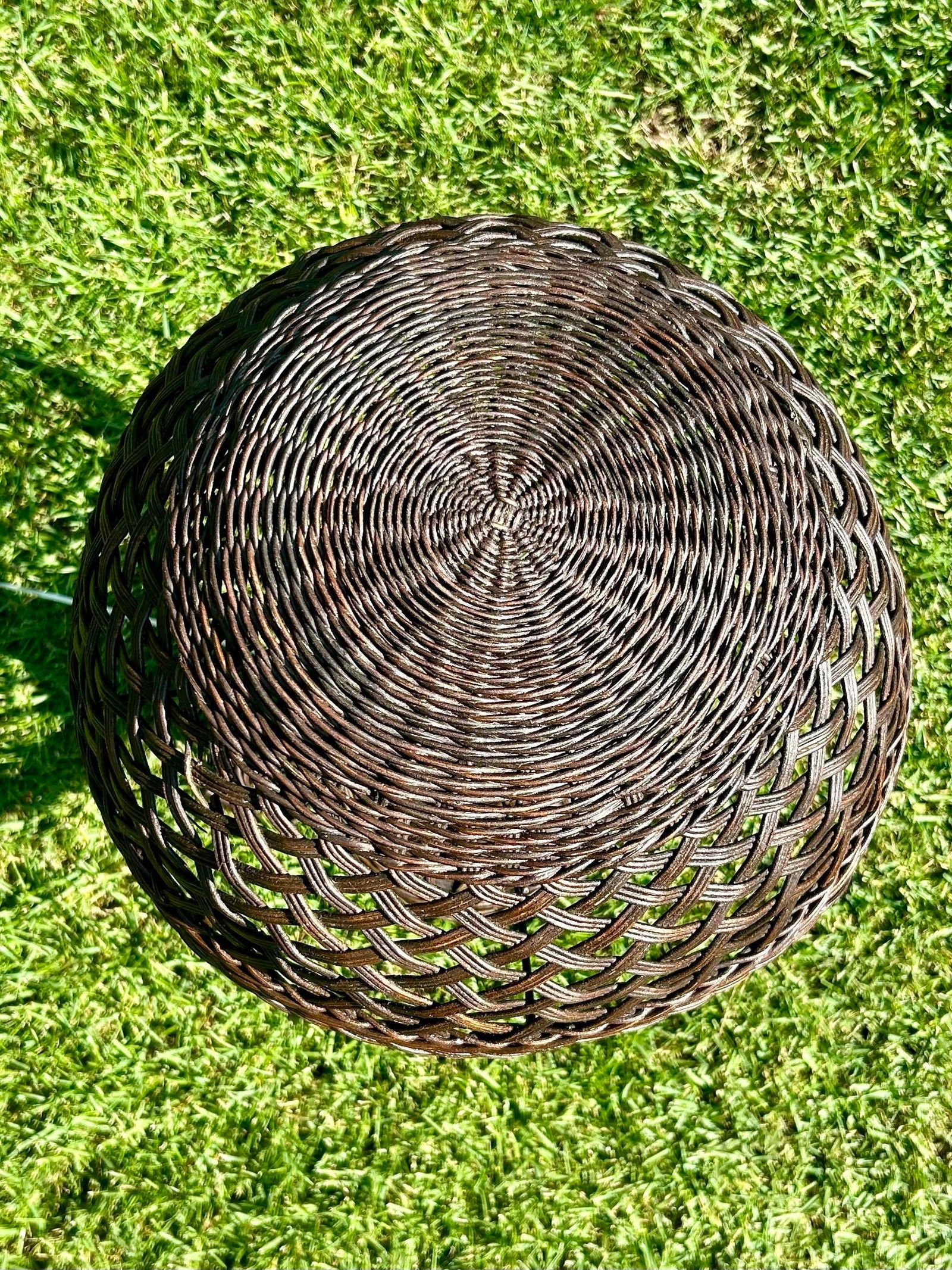 Heywood Wakefield Style Wicker/Rattan Woven, Mushroom-Shaped Table Lamp, Circa 1920-30's - 8