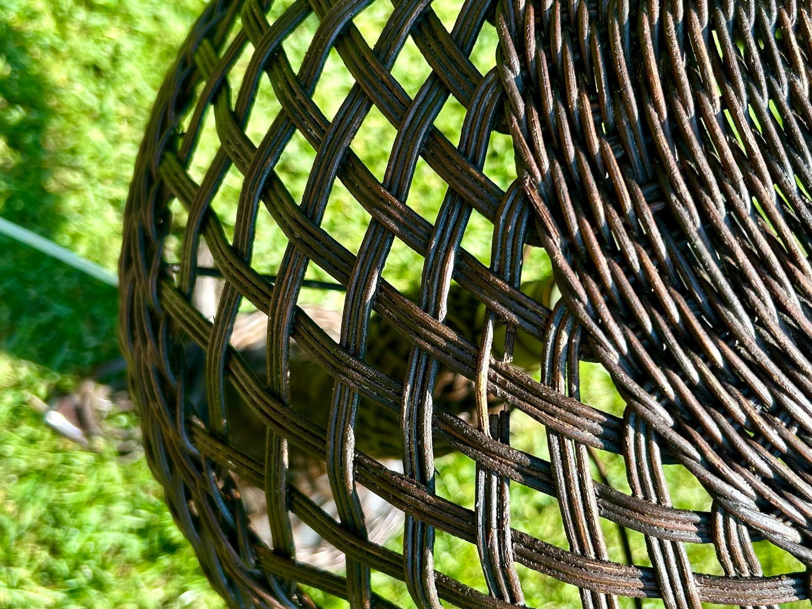 Heywood Wakefield Style Wicker/Rattan Woven, Mushroom-Shaped Table Lamp, Circa 1920-30's - 9