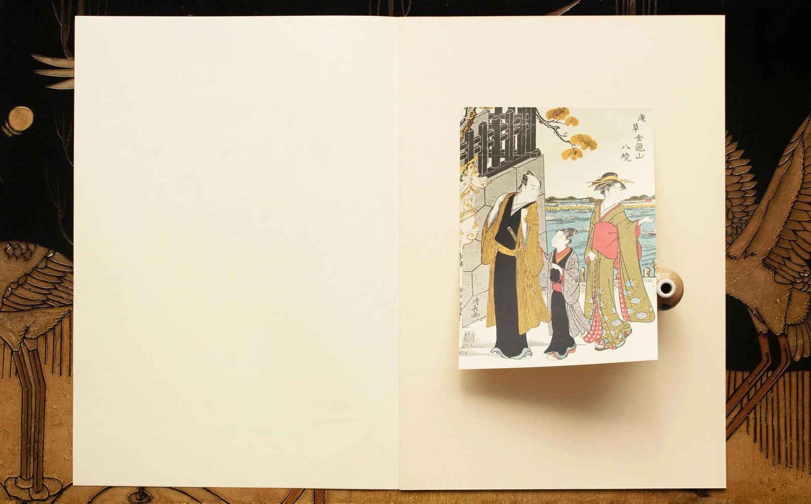 1964 After Kiyonaga "8 Views at Kinryuzan Temple of Asakusa - Komaga", Full-Color Print From Japan - 8