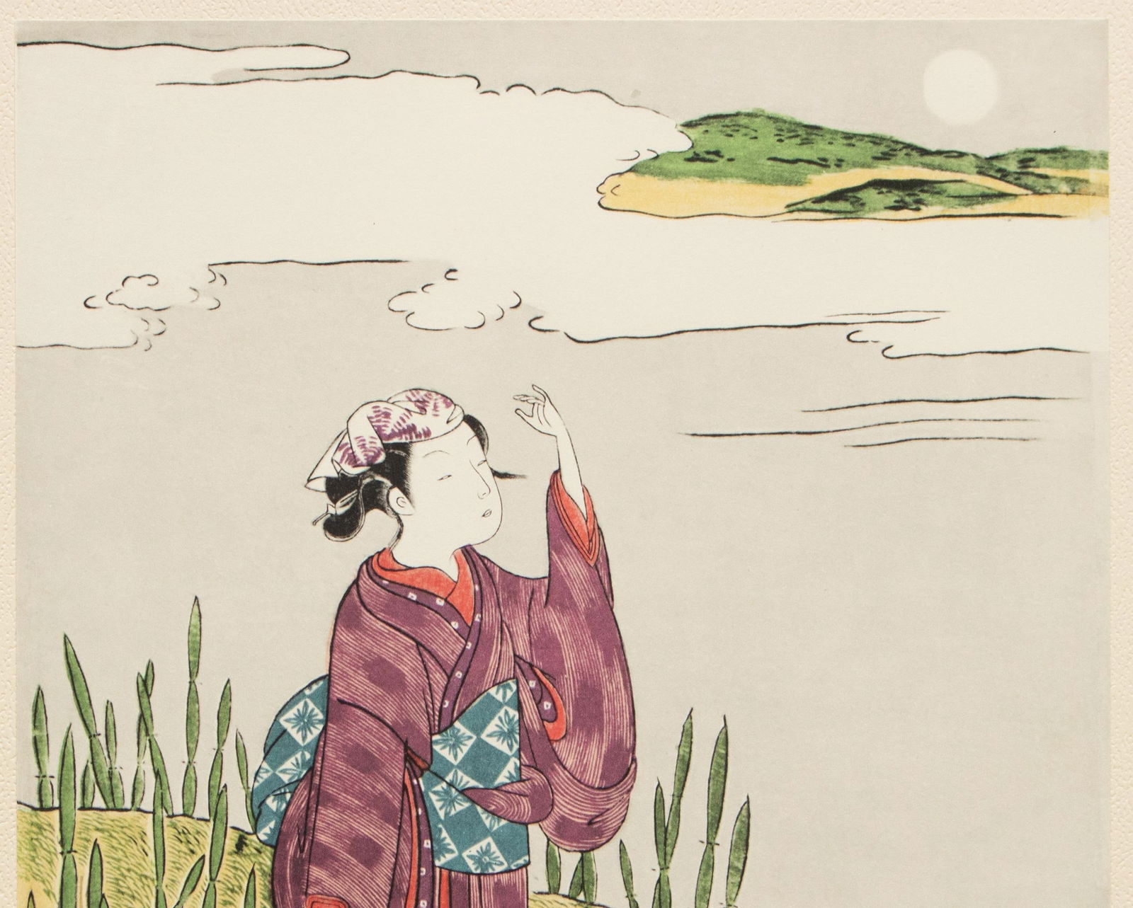 1963 After Harunobu "Hunting Scouring Rush", Full-Color Print From Japan - 5