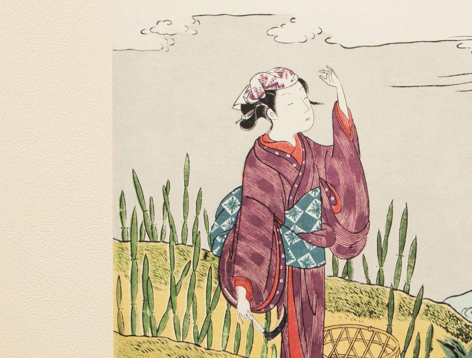 1963 After Harunobu "Hunting Scouring Rush", Full-Color Print From Japan - 8