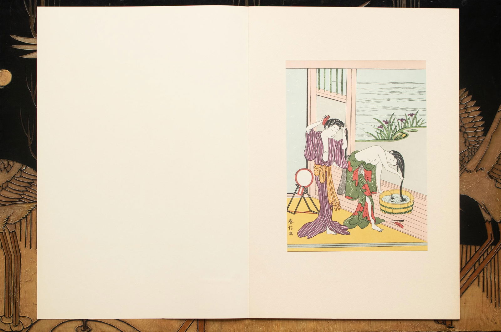 1963 After Harunobu "Washing Hair", Full-Color Print From Japan - 3