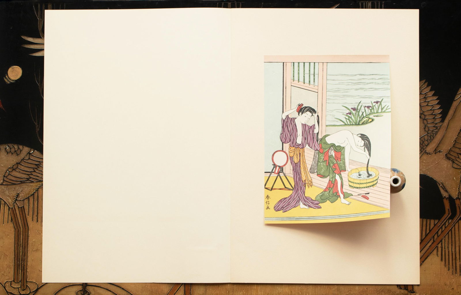 1963 After Harunobu "Washing Hair", Full-Color Print From Japan - 9