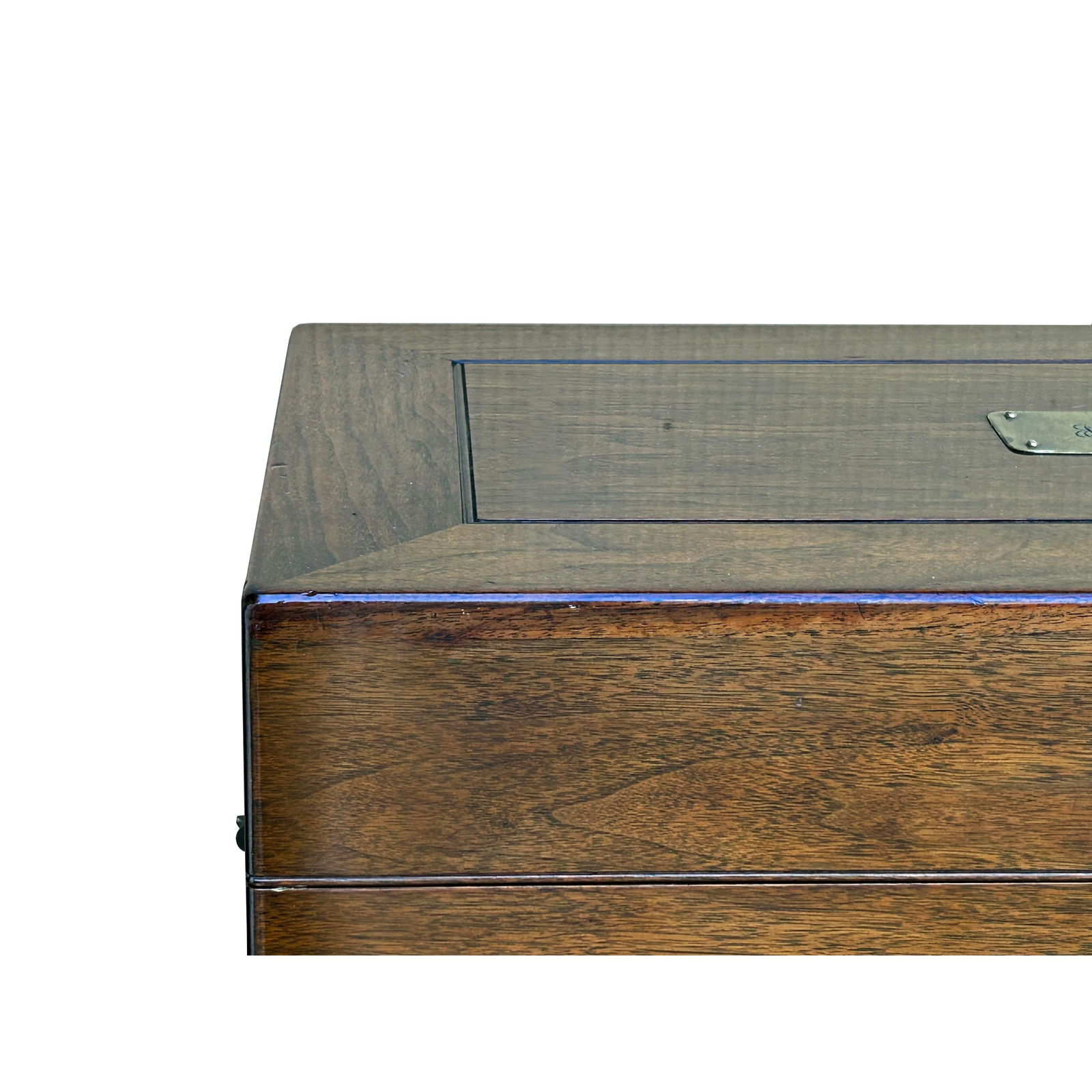 Vintage Natural Wood Light Brown Rectangular Trunk With Drawer - 9