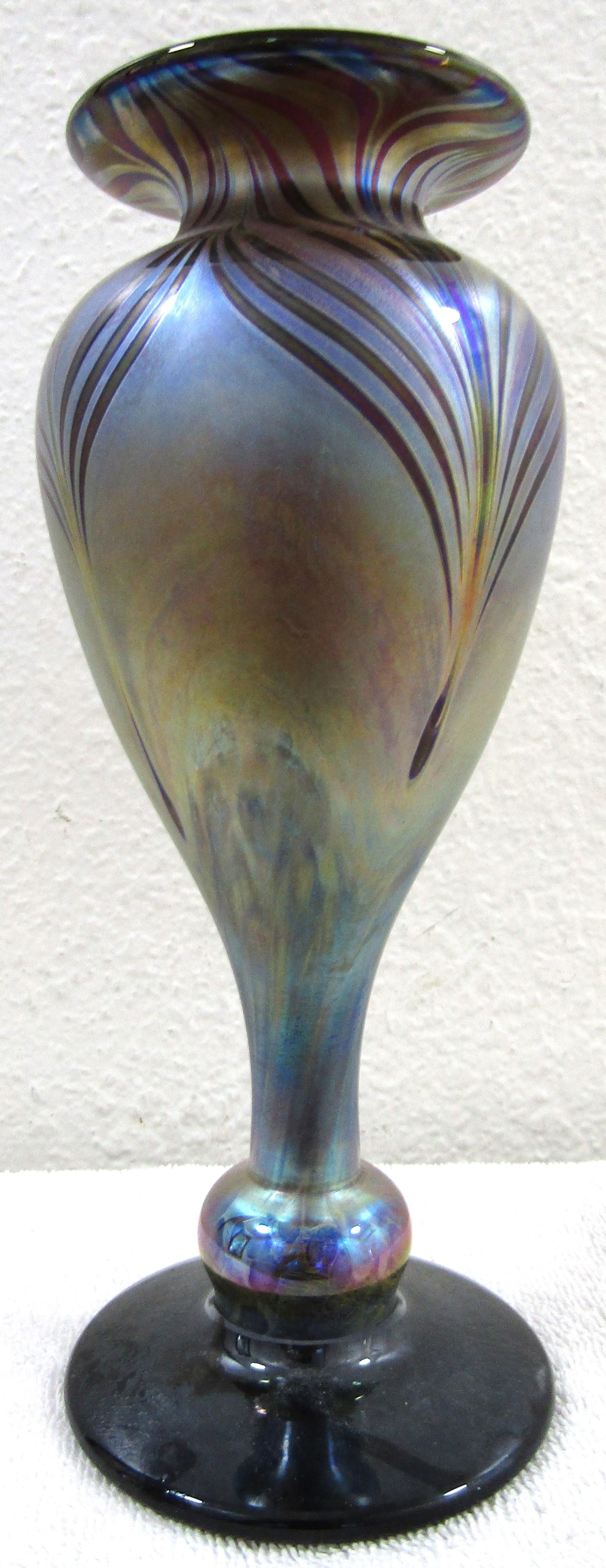 Vintage Original Chris Heilman Athens Art Glass Vase Hand Made Signed 1979 - 5