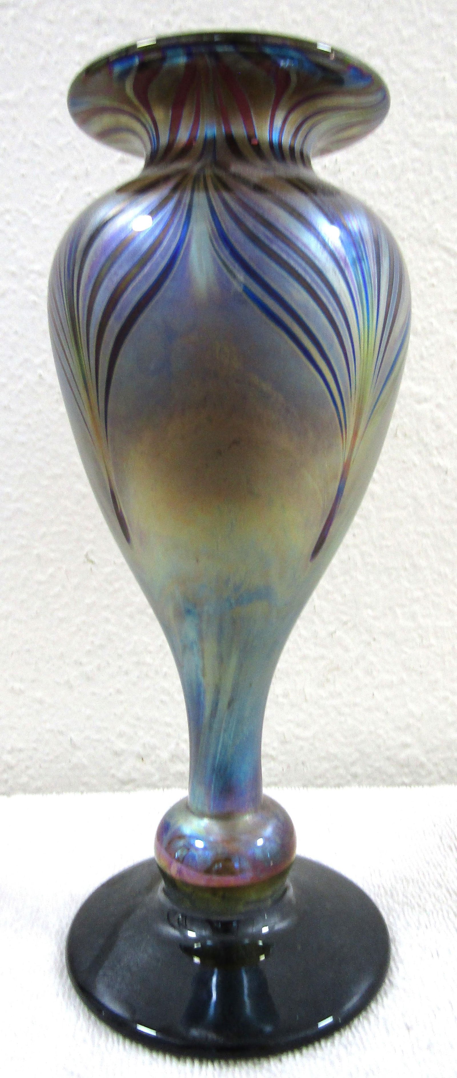 Vintage Original Chris Heilman Athens Art Glass Vase Hand Made Signed 1979 - 6