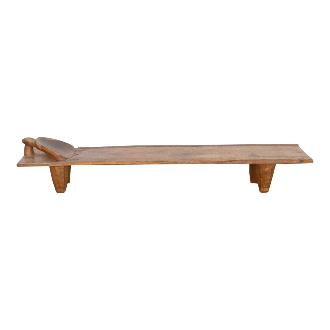 Long & Slim Antique Turtle Senufo Bed: A stunning piece of African history, this large antique Senufo bed from CÃ´te d'Ivoire is a rare and exceptional find. Hand-carved from a single block of hardwood, this African bed showcases the sim