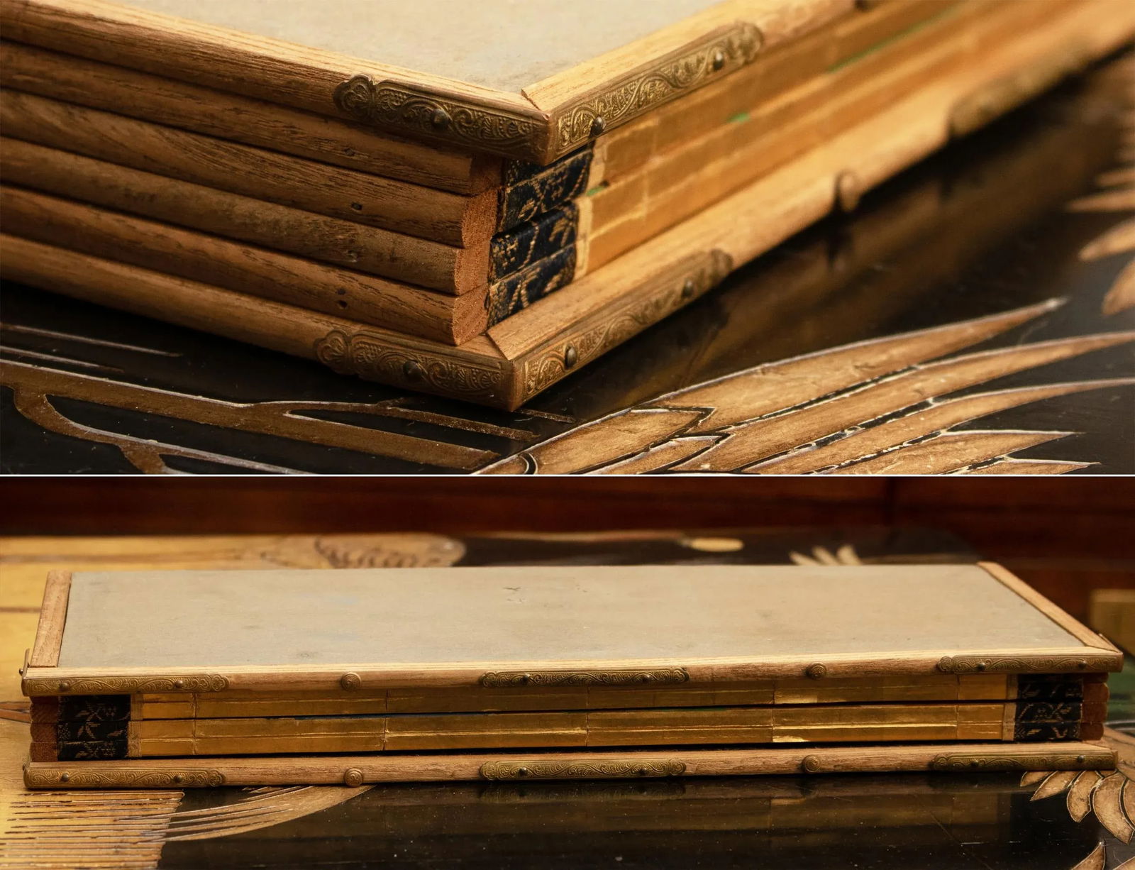 C. 1900-1920s Meiji to Taisho Era Japanese Small 6-Panel Byobu Screen - 10