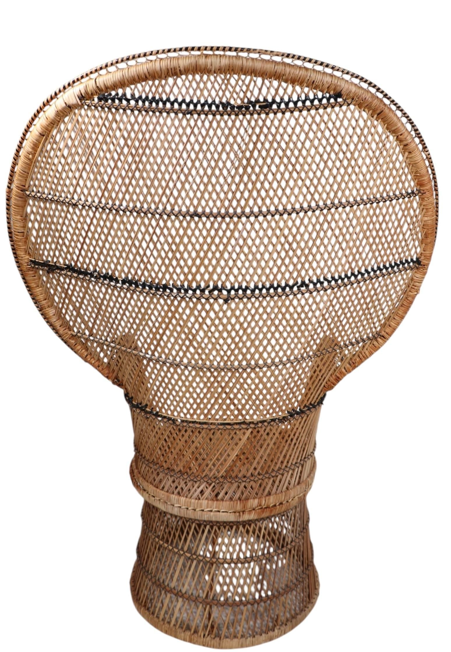 Vintage Wicker Emanuelle Peacock Chair - 10