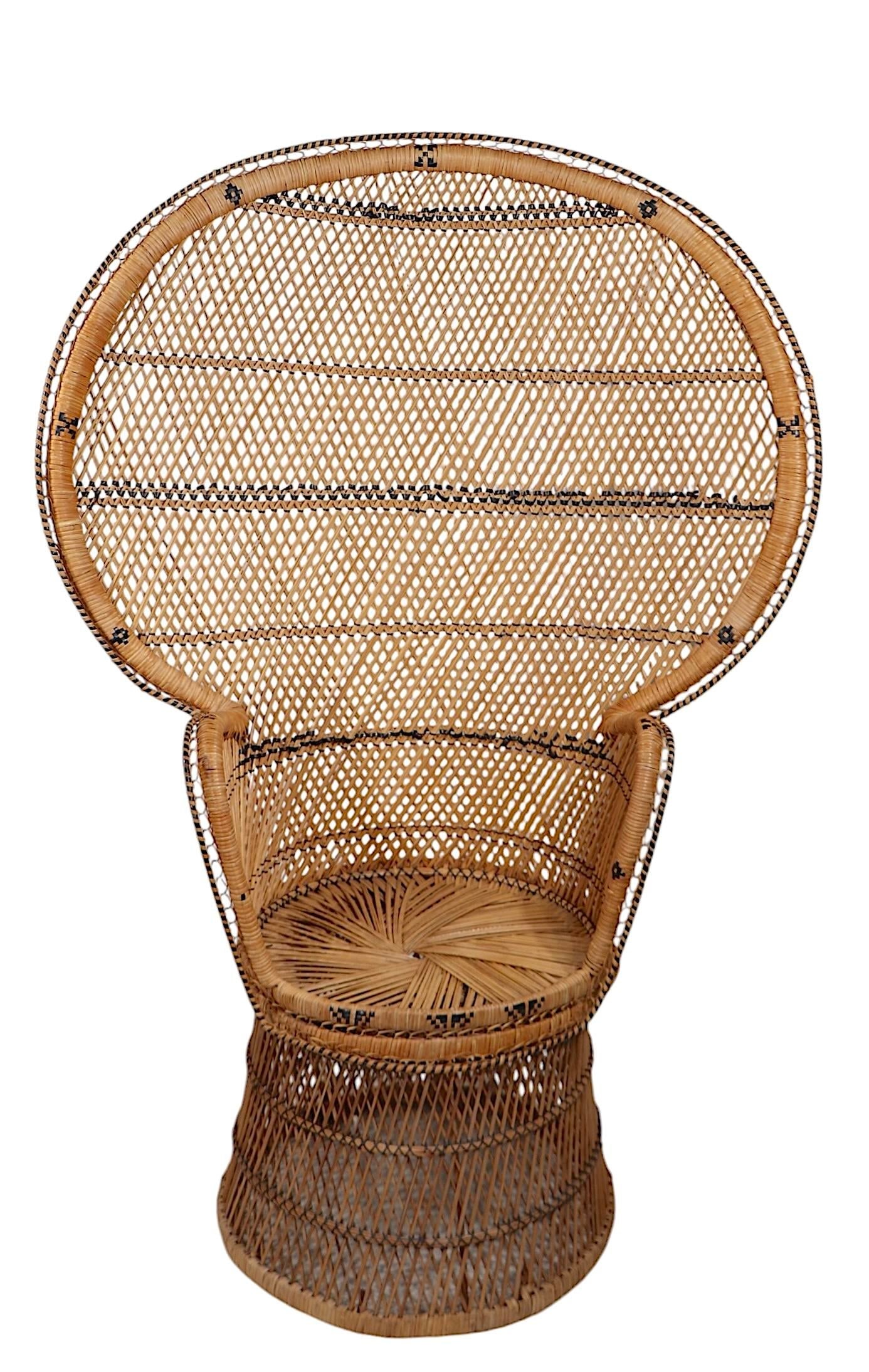 Vintage Wicker Emanuelle Peacock Chair - 3