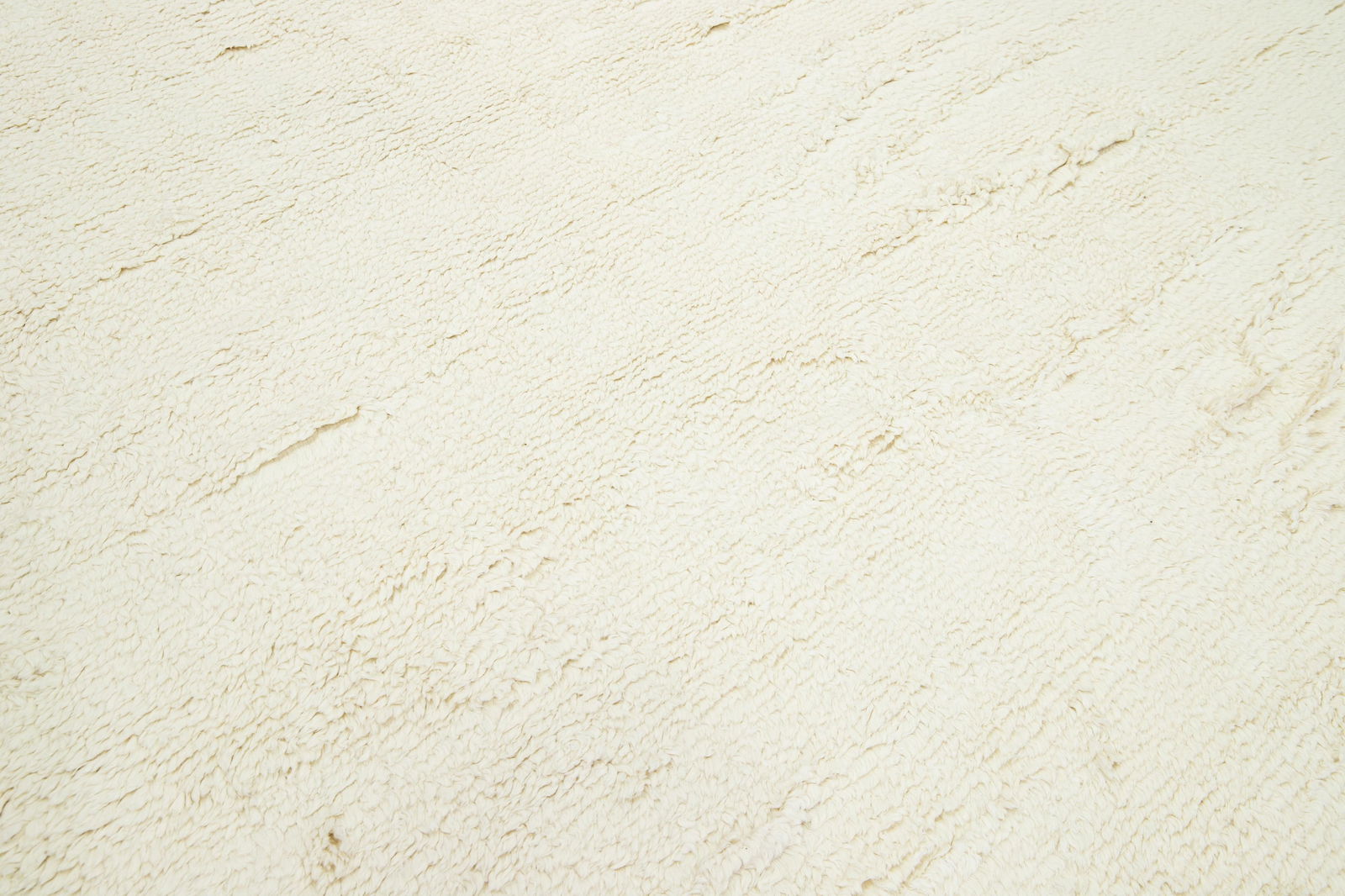 Modern Organic Moroccan Style Wool Rug With Solid Ivory Color - 8