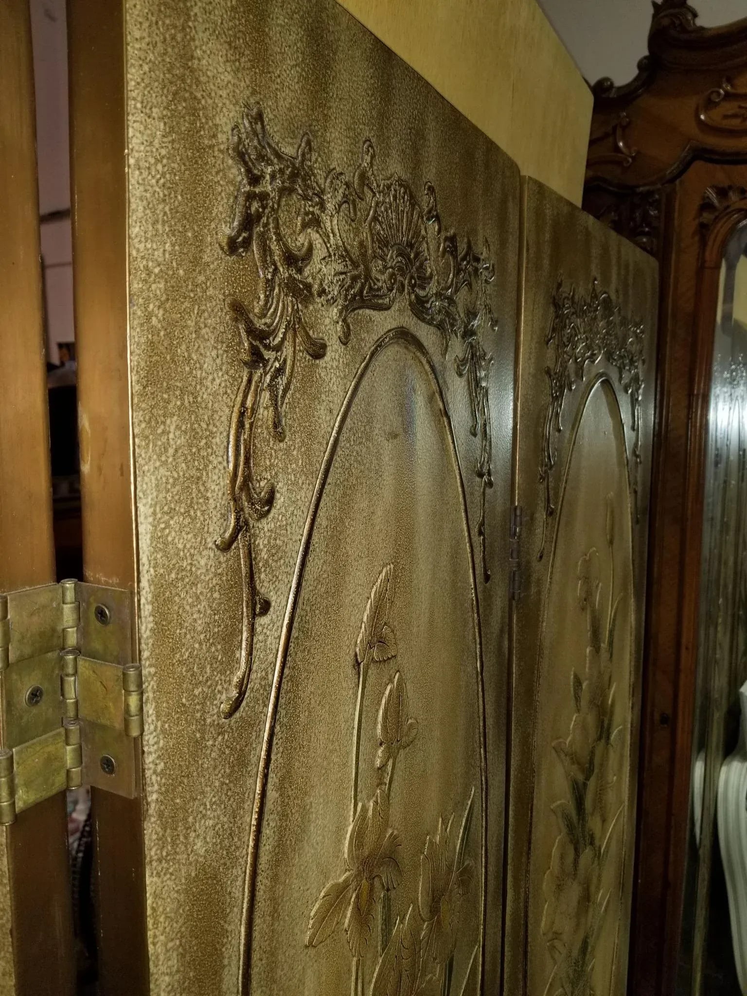 Carved Wood Room Screen - 8