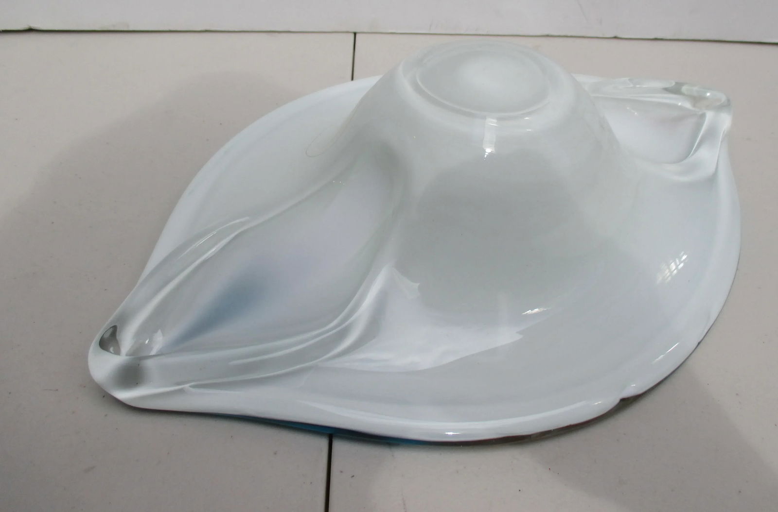 Vintage Murano Center Bowl Blue & Gold 60s - 4