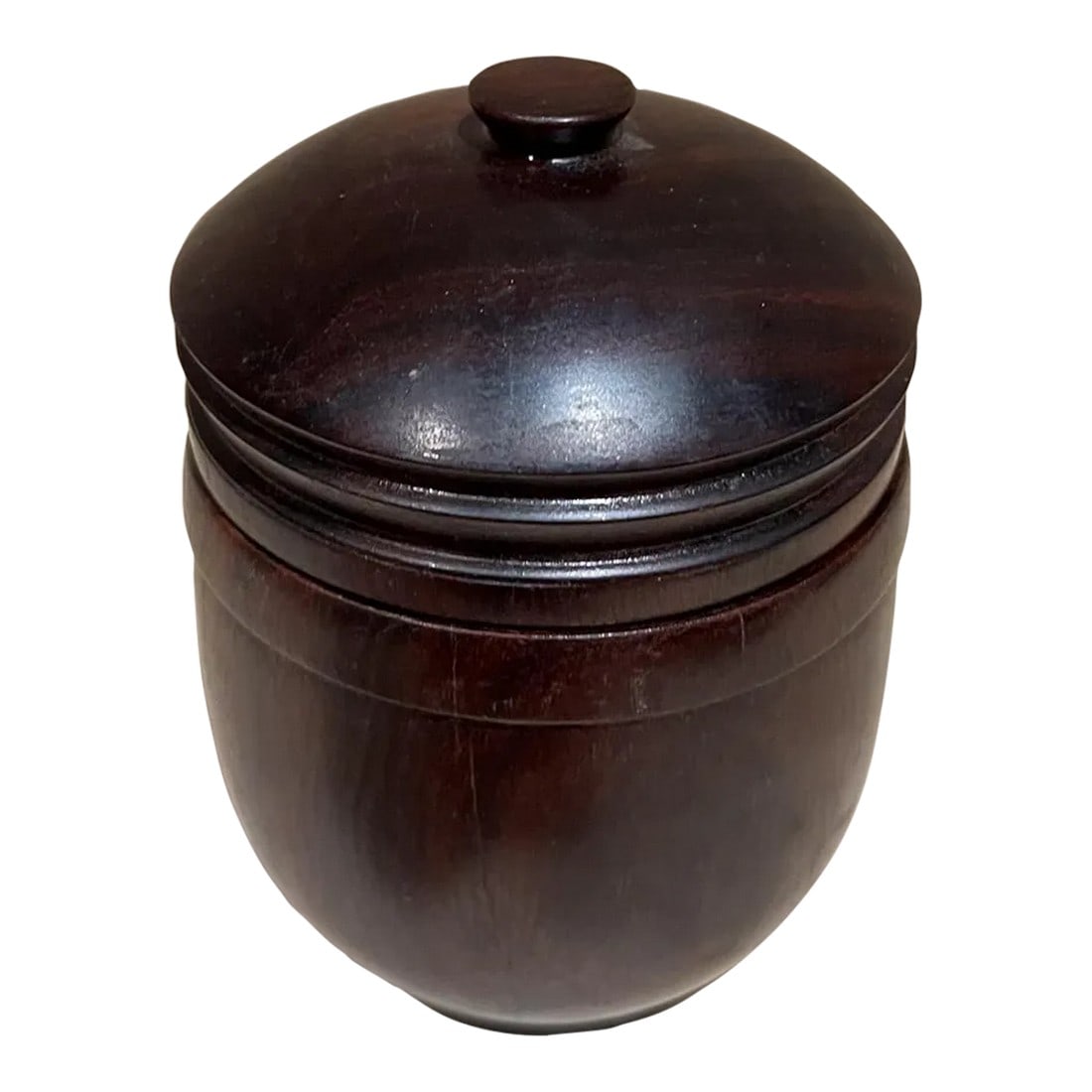 Mid-Century ModernPetite Rosewood Jar Lidded Vessel Box (1 of 9)