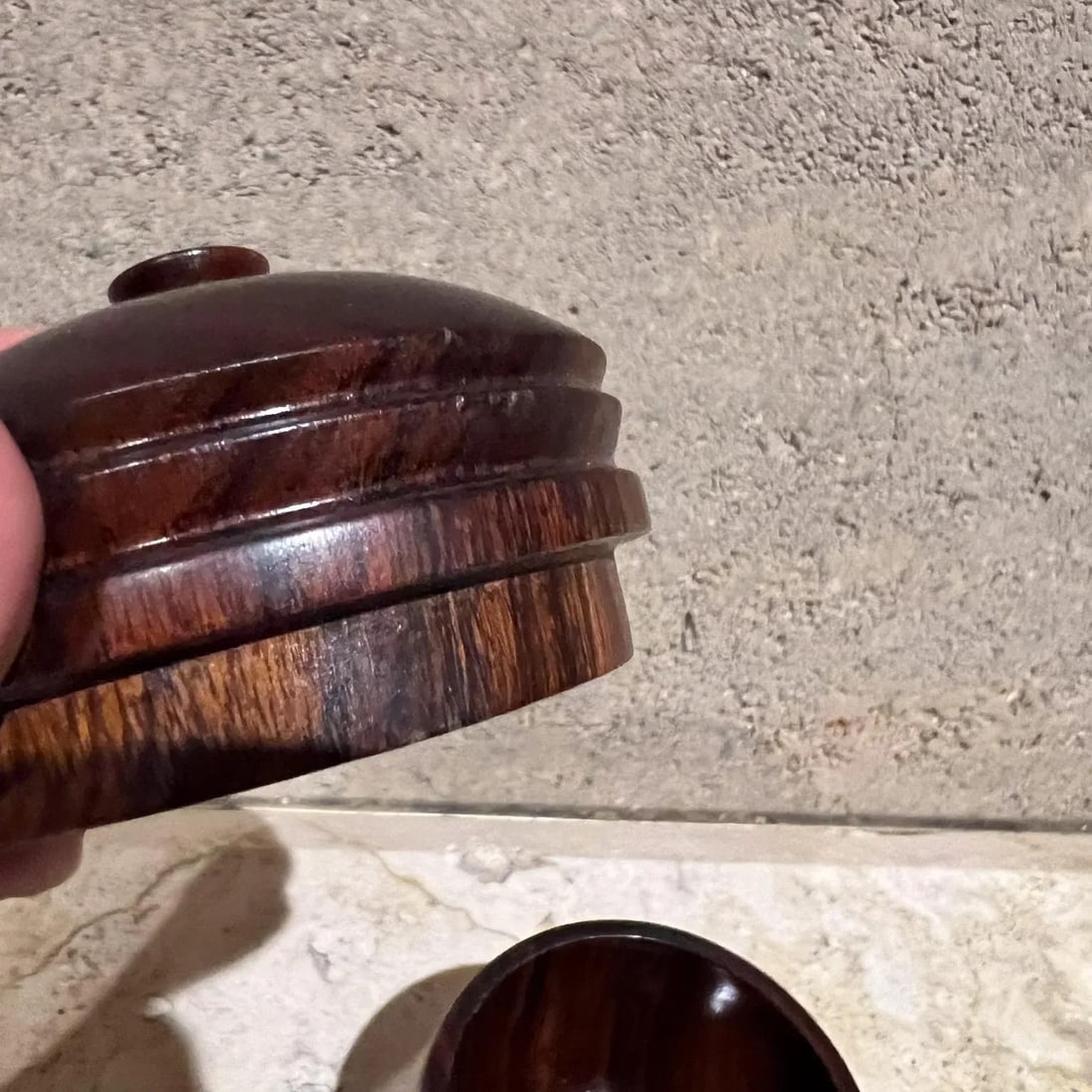 Mid-Century ModernPetite Rosewood Jar Lidded Vessel Box - 3