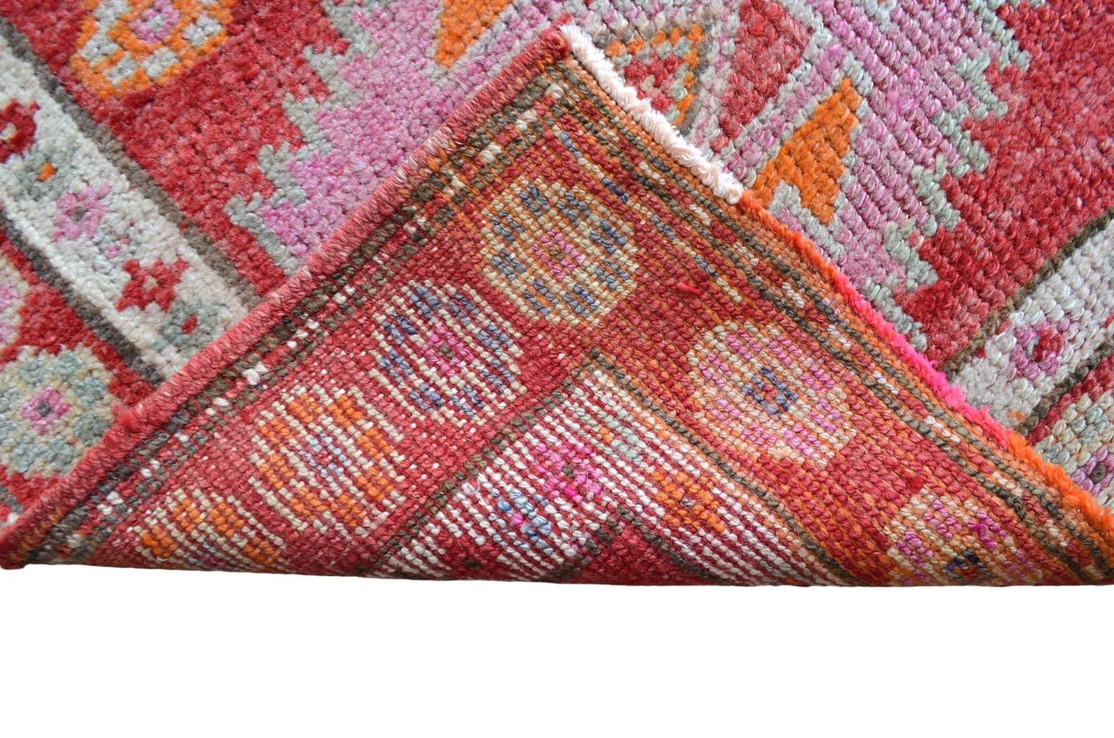 Hand-Knotted Turkish Runner Rug . Tribal Low Pile Runner. Herki - 2"²9"³ × 12"² - 11