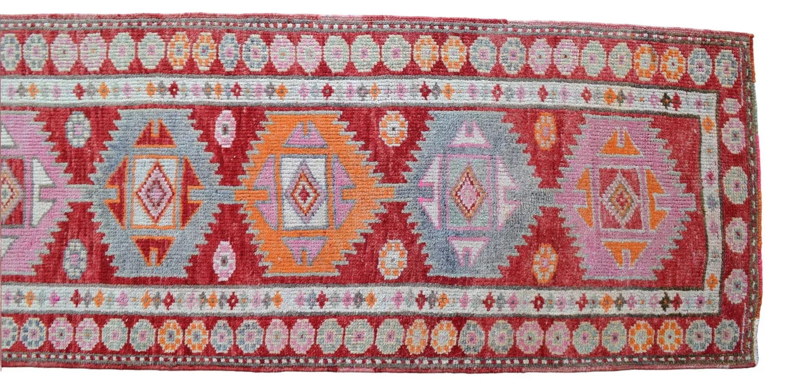 Hand-Knotted Turkish Runner Rug . Tribal Low Pile Runner. Herki - 2"²9"³ × 12"² - 9