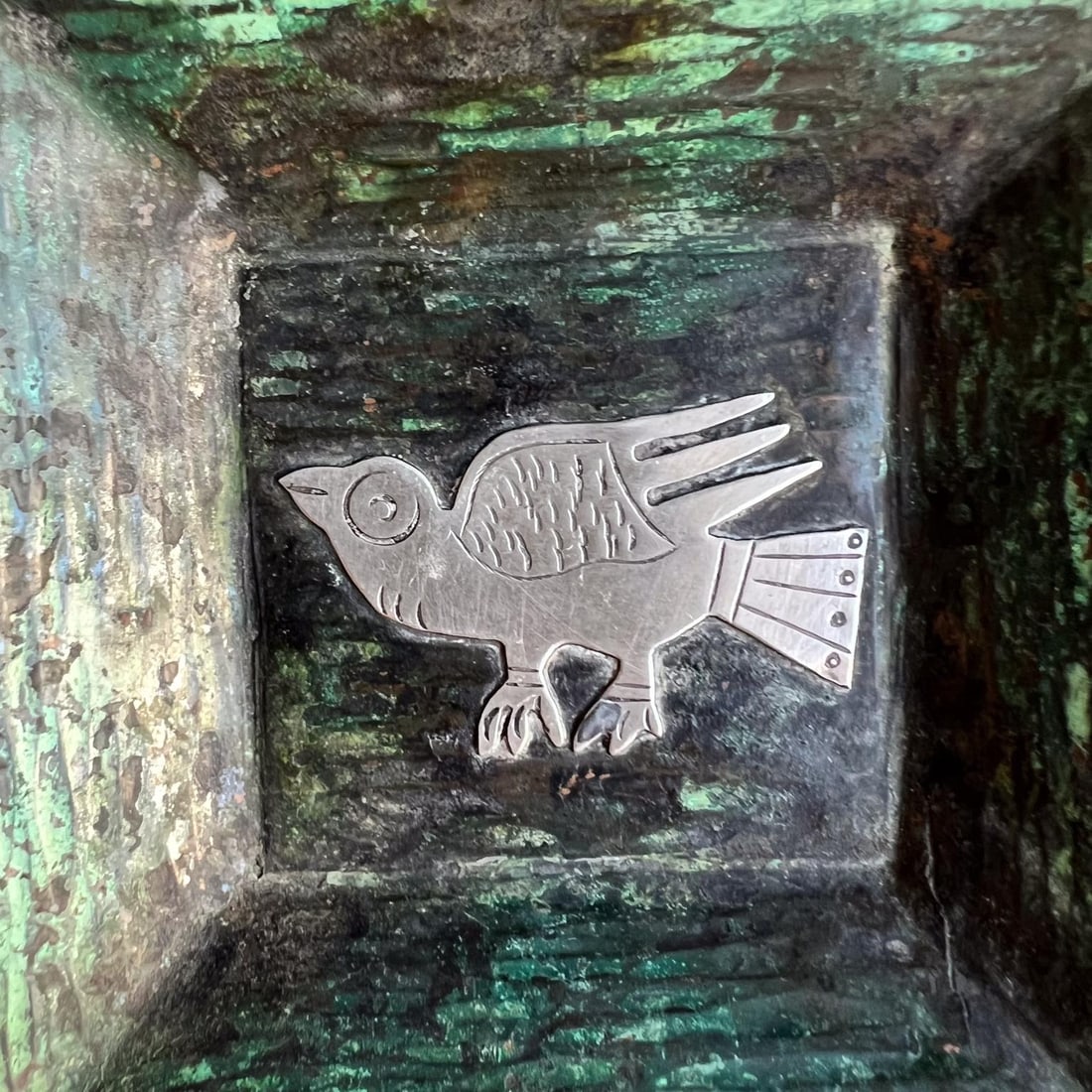 1960s Set of Copper Silver Trays Animal Design Style Graziella Laffi Peru - 4