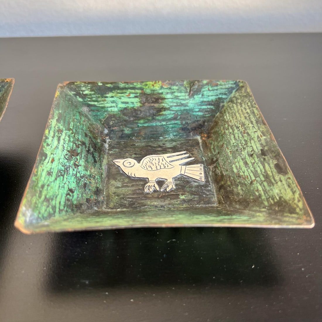 1960s Set of Copper Silver Trays Animal Design Style Graziella Laffi Peru - 5