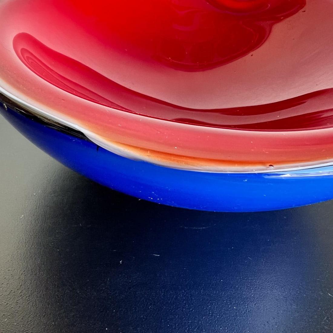 1960s Seguso Murano Sommerso Ashtray Blue Red Art - 10