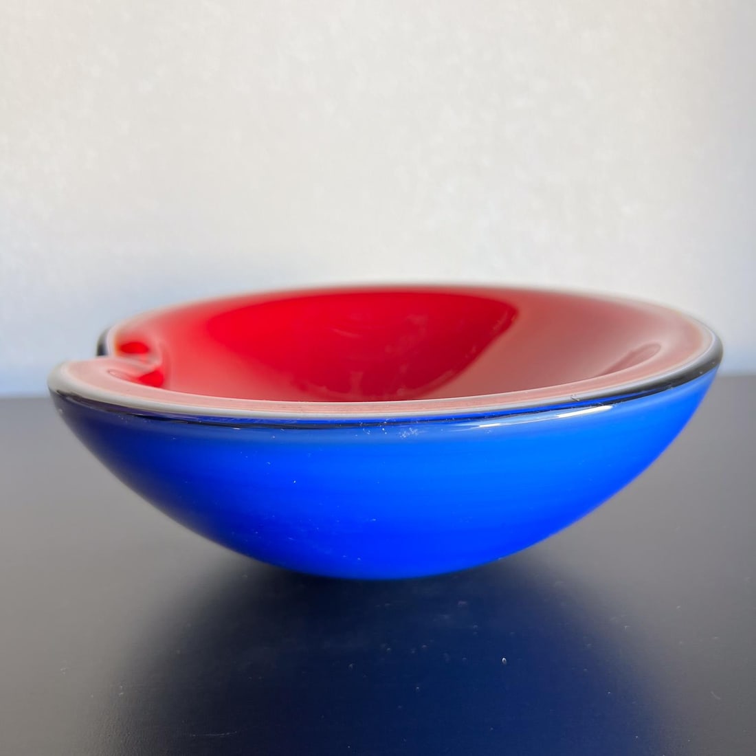 1960s Seguso Murano Sommerso Ashtray Blue Red Art - 4