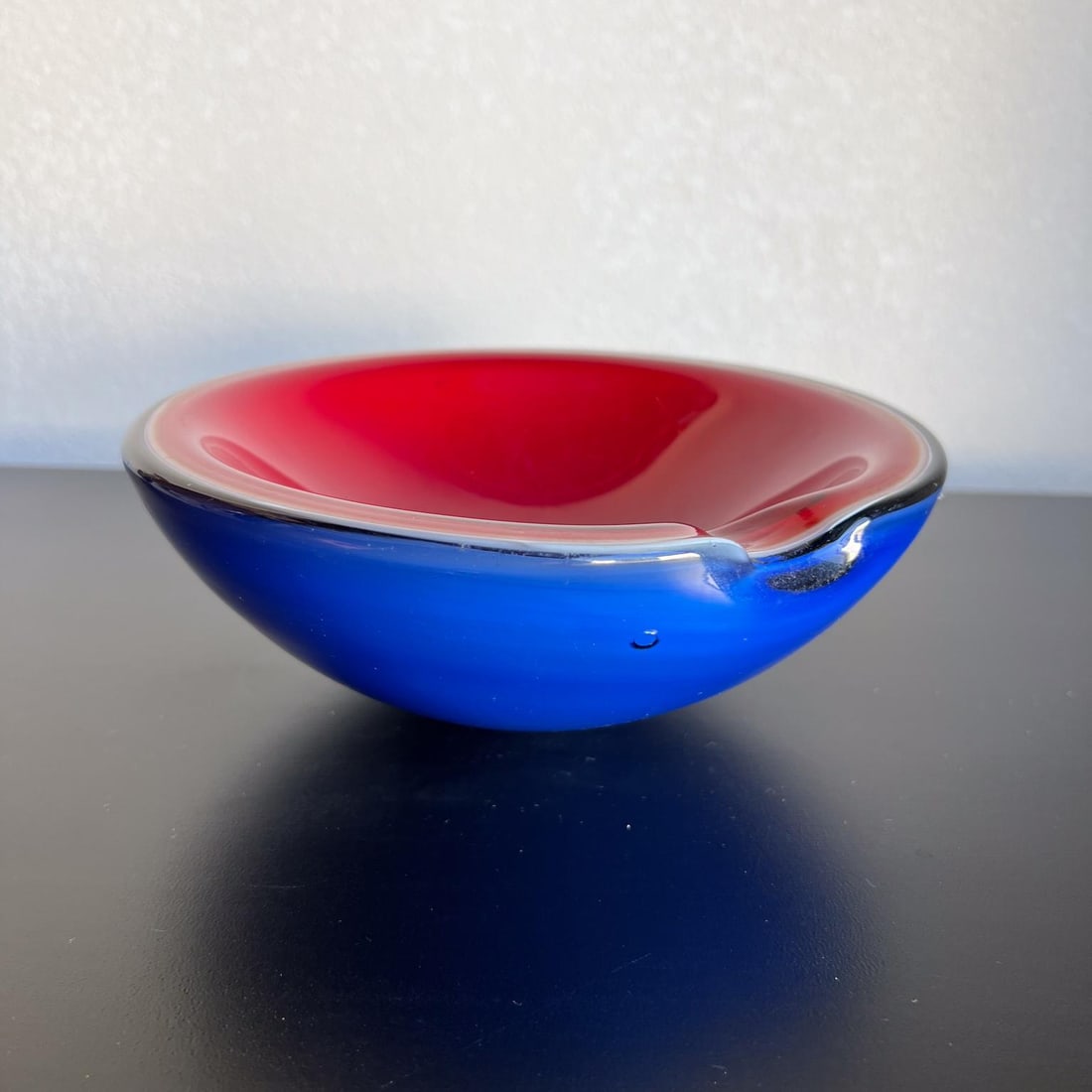 1960s Seguso Murano Sommerso Ashtray Blue Red Art - 5