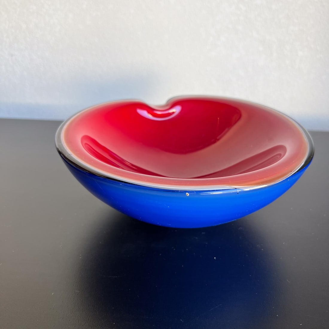 1960s Seguso Murano Sommerso Ashtray Blue Red Art - 6