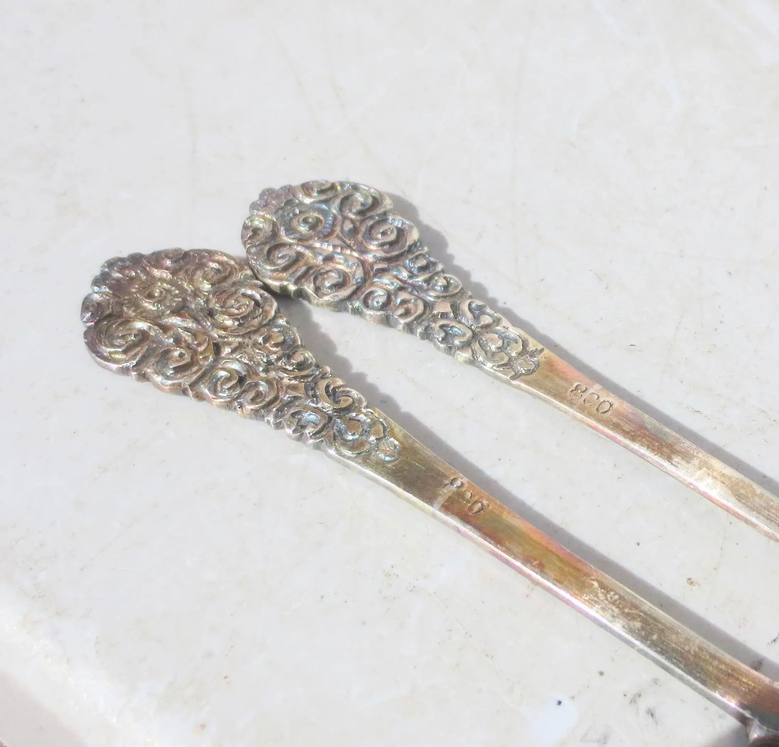 Vintage Boxed Set of Desert Forks and Knives 800 Silver -Set of 12 - 3