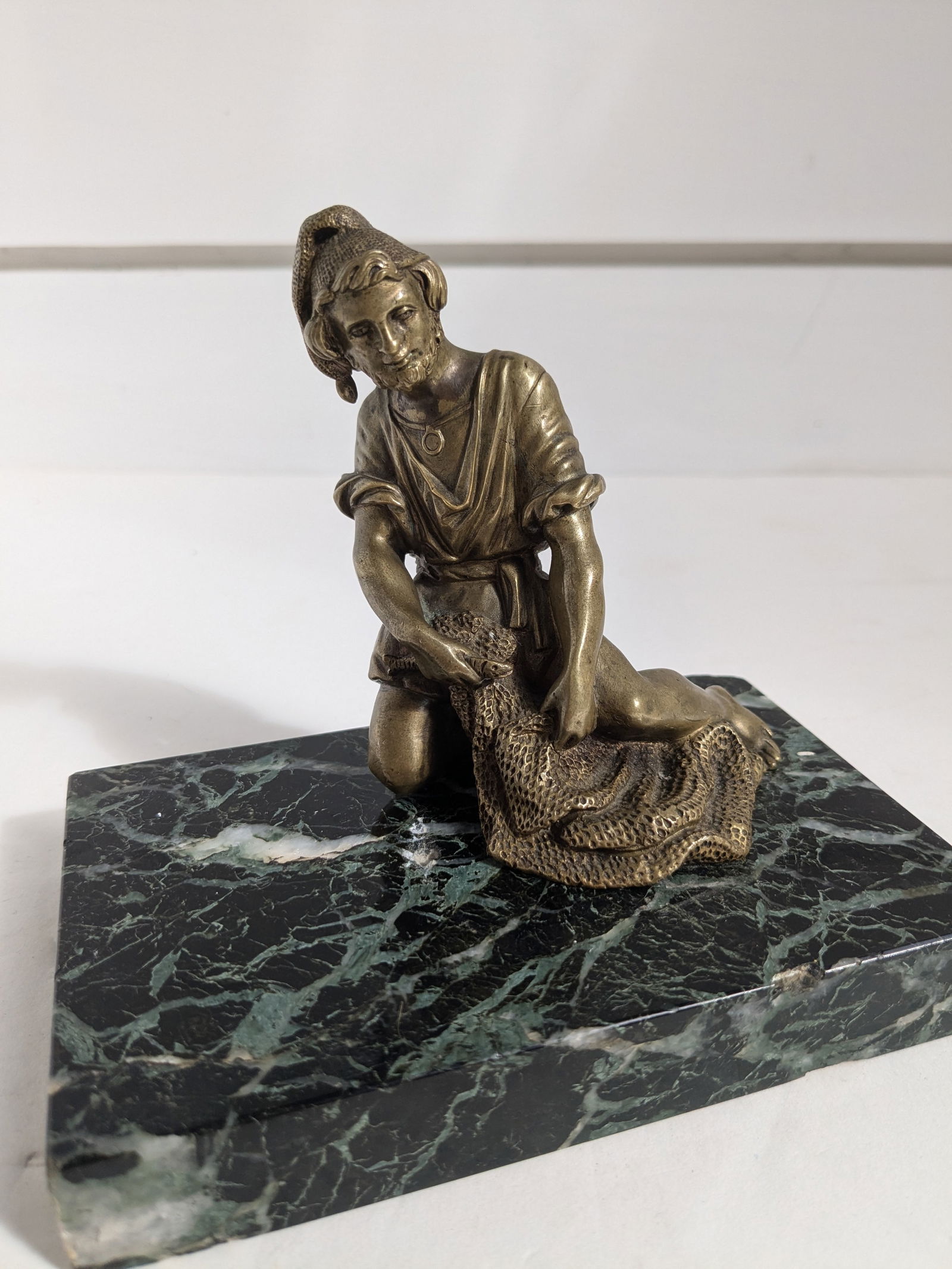 Antique Bronze French Magician Sculpture on Base - 2