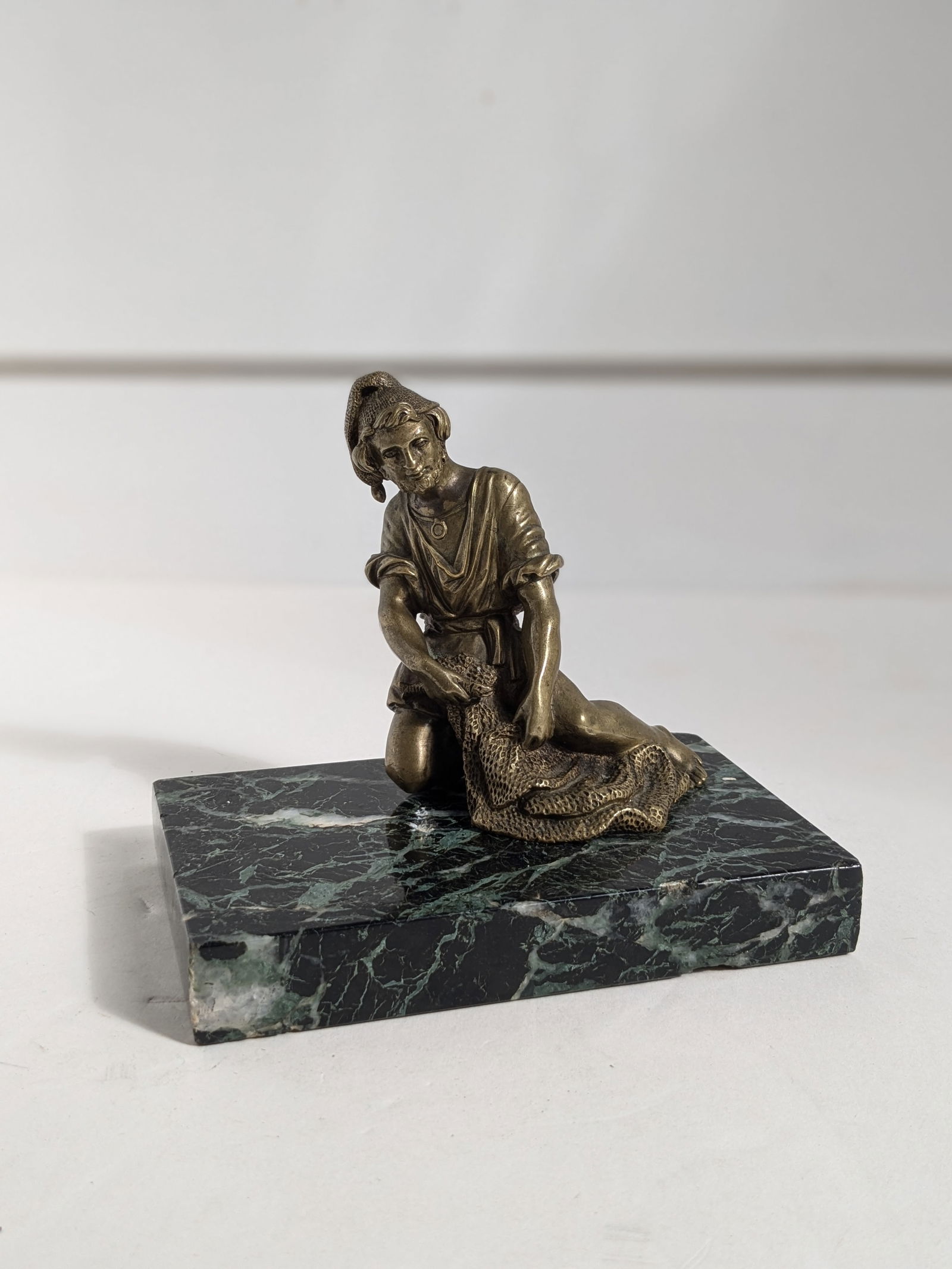 Antique Bronze French Magician Sculpture on Base - 6
