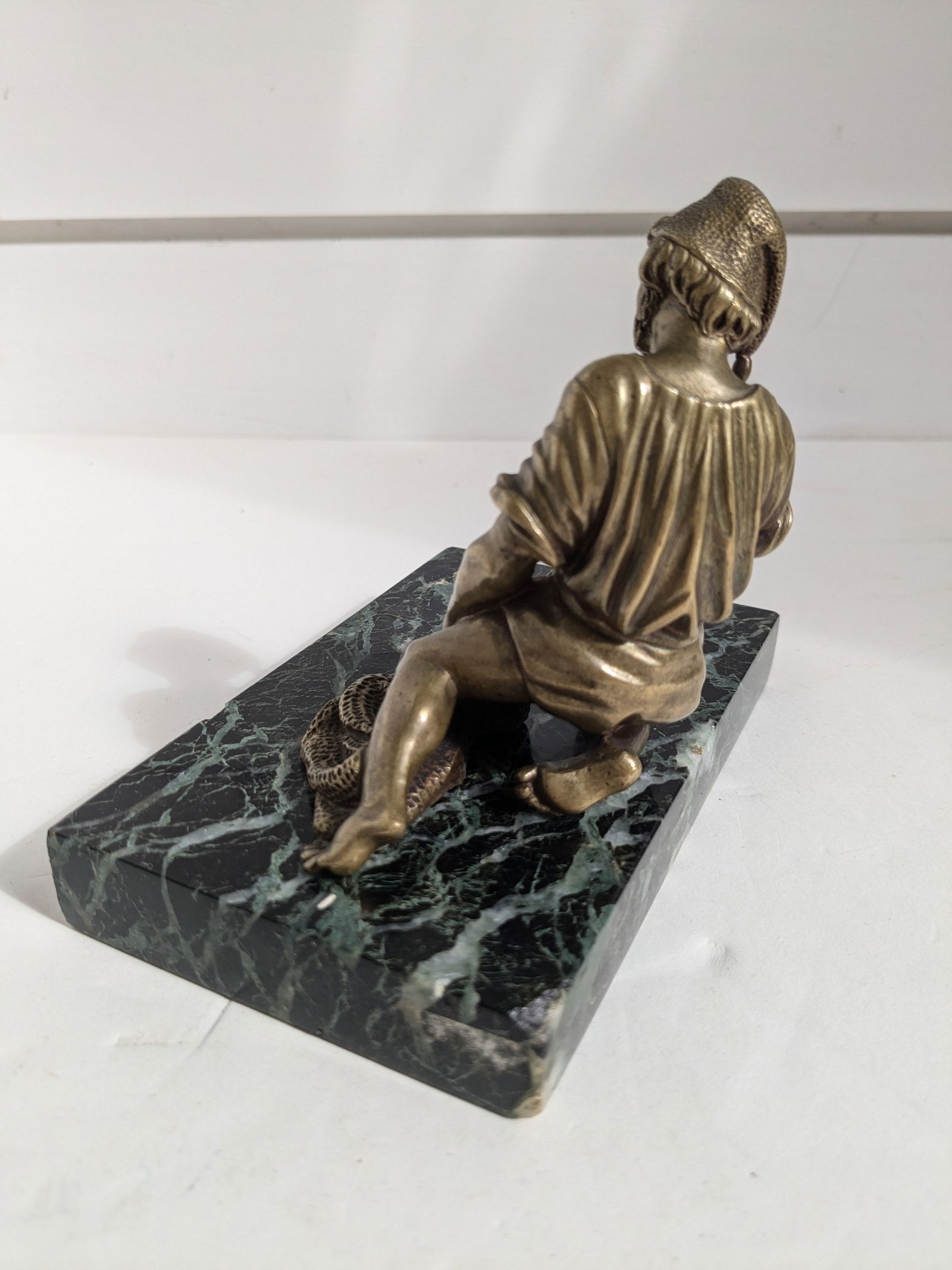 Antique Bronze French Magician Sculpture on Base - 7