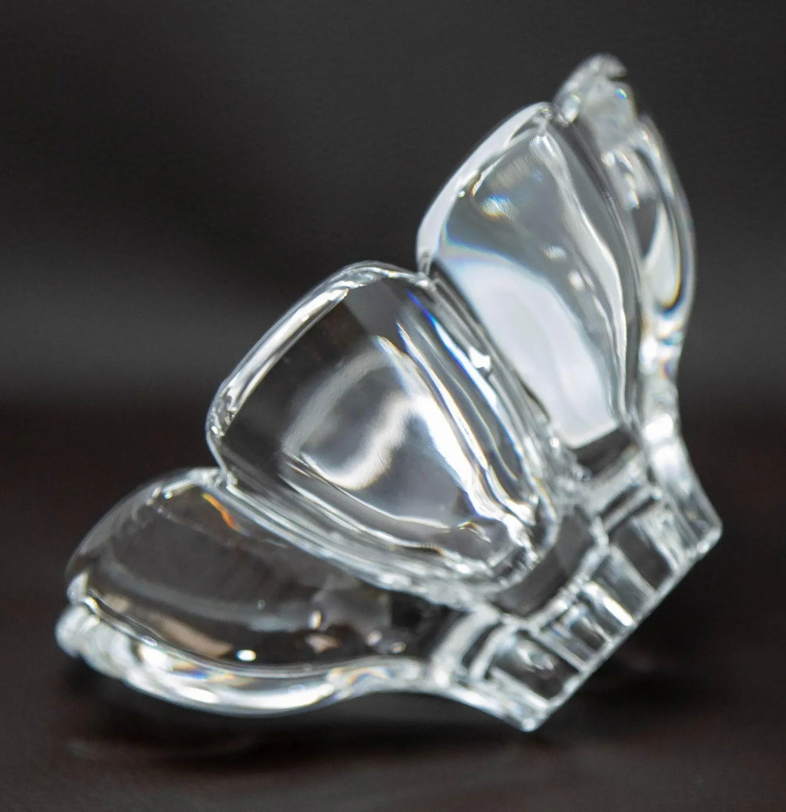 Orrefors Sweden Crystal Flower Petal Shaped Bowl Dish 1980s - 6