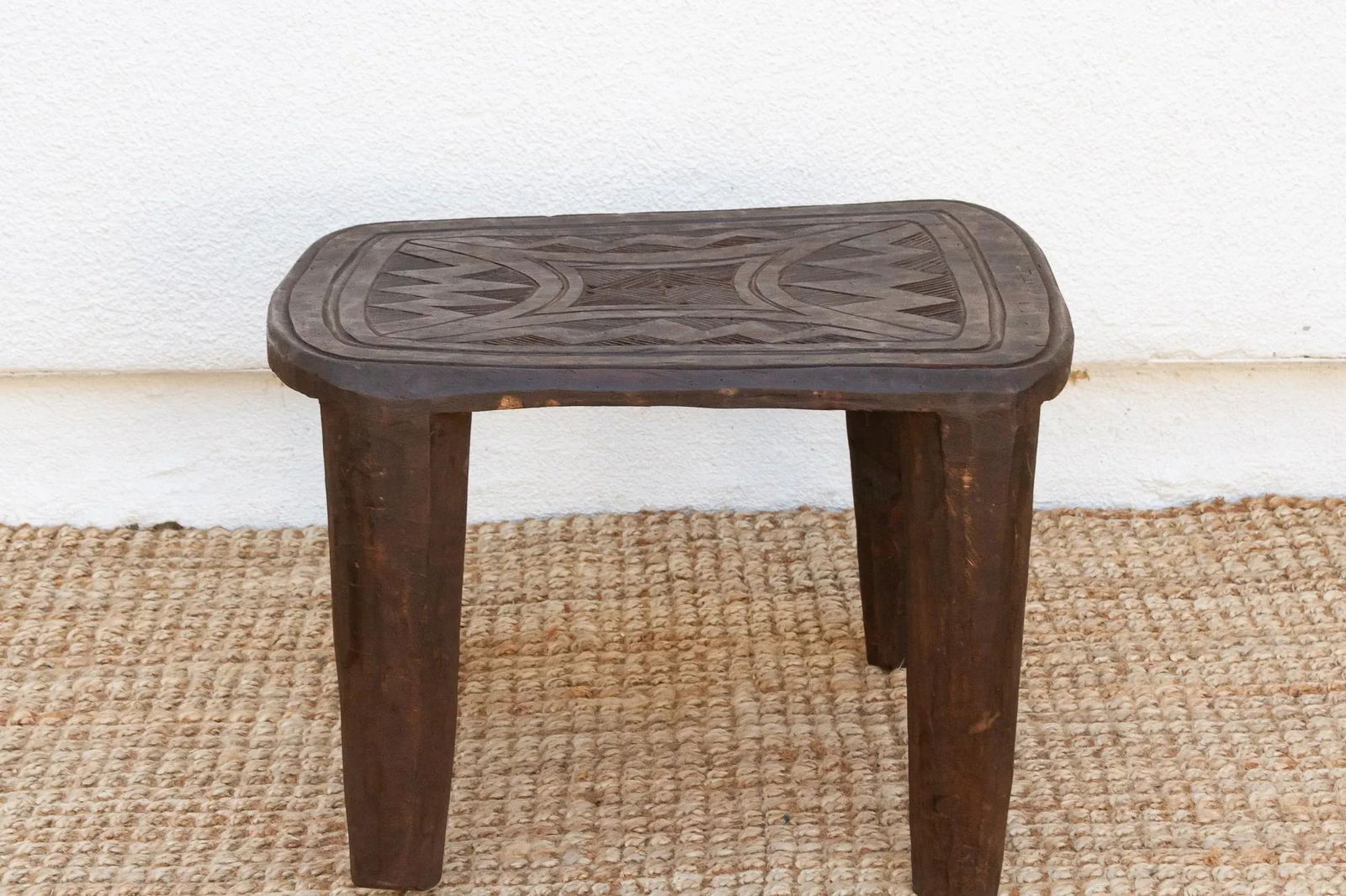 Authentic Carved Top Dukoci Nupe Table - 3