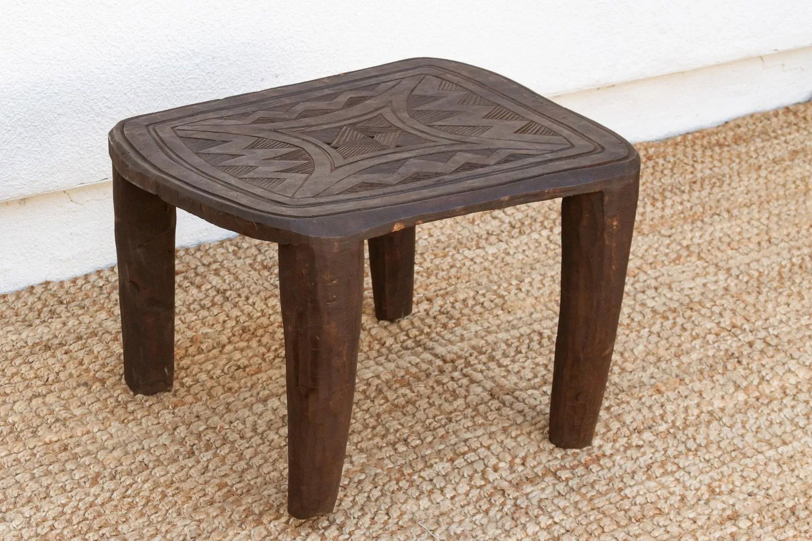 Authentic Carved Top Dukoci Nupe Table - 4