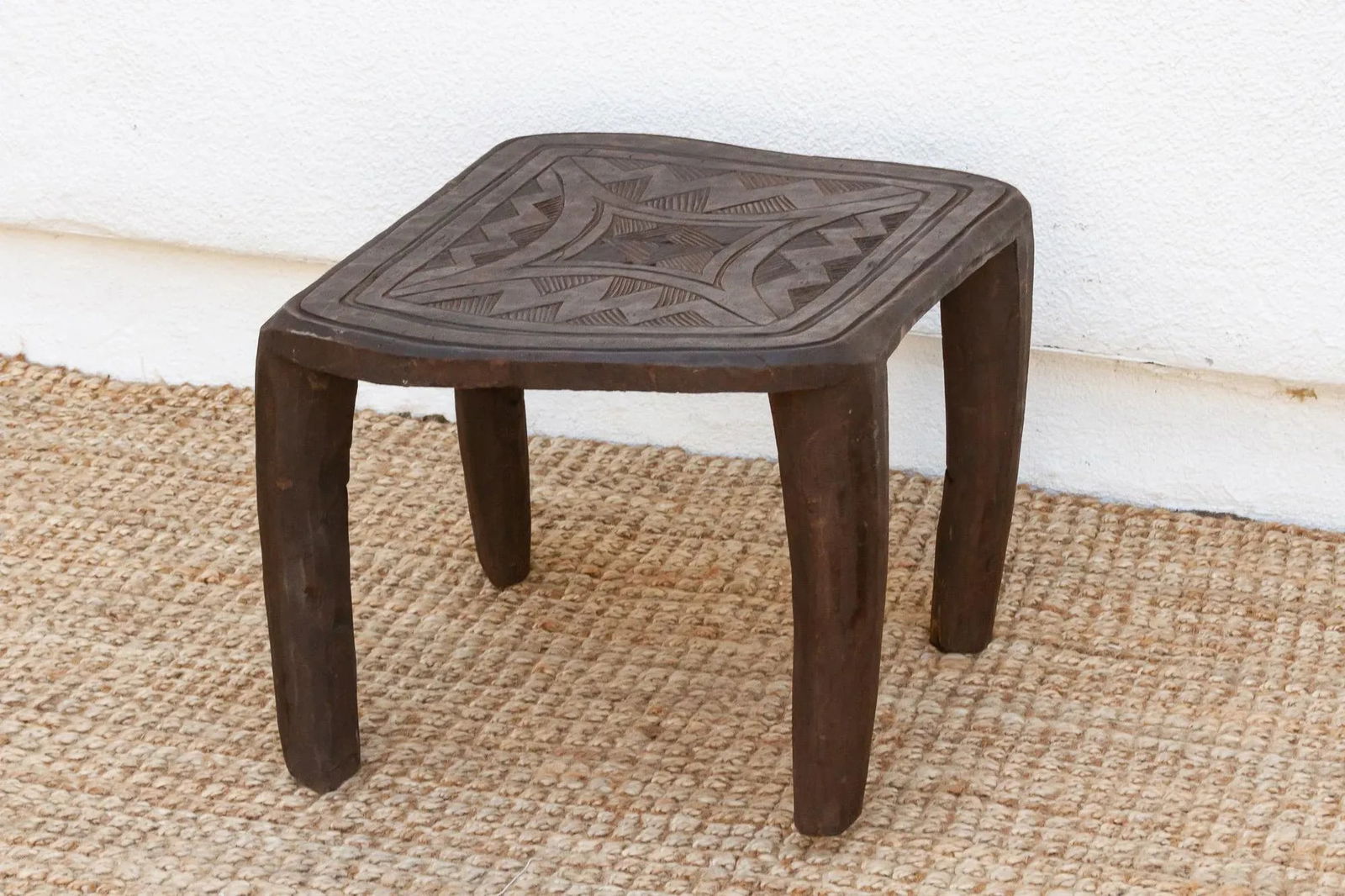 Authentic Carved Top Dukoci Nupe Table - 5