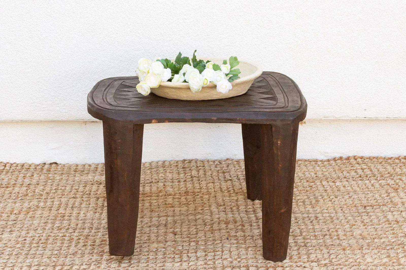 Authentic Carved Top Dukoci Nupe Table - 8