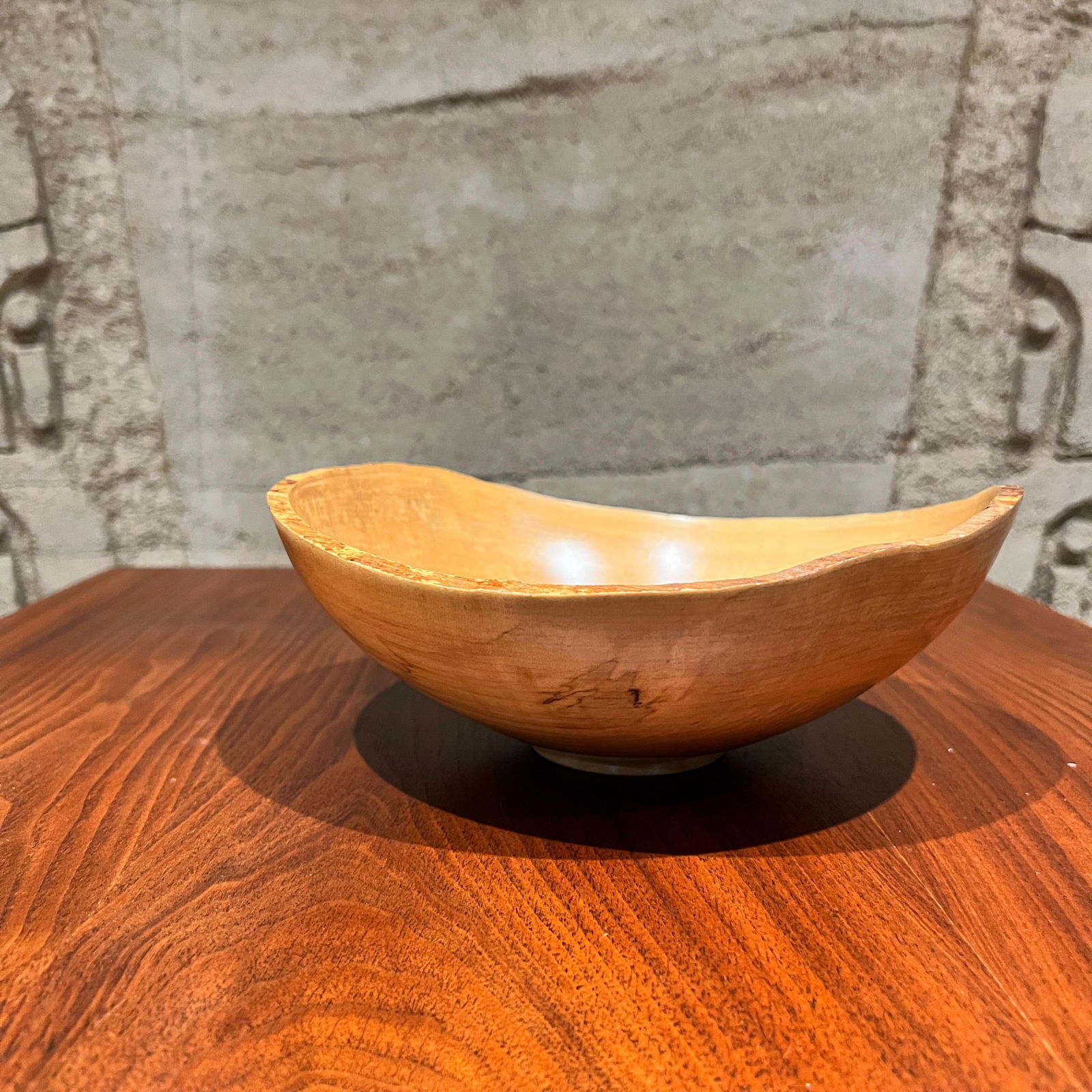2000s Studio Art Maple Bowl Sculptural Turned Wood - 3