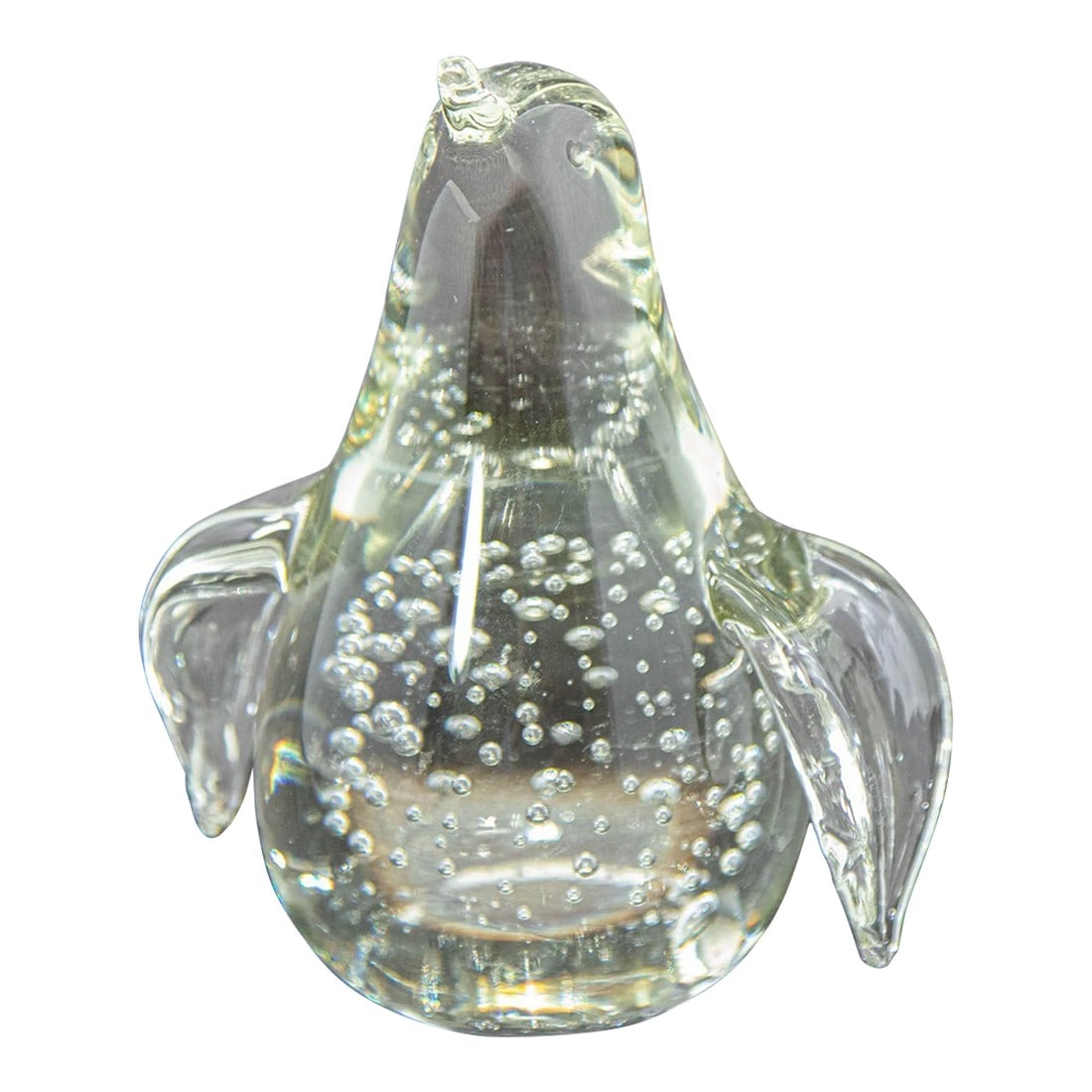 Vintage Clear Art Glass Bird Penguin Paperweight Figurine With Bubbles (1 of 12)