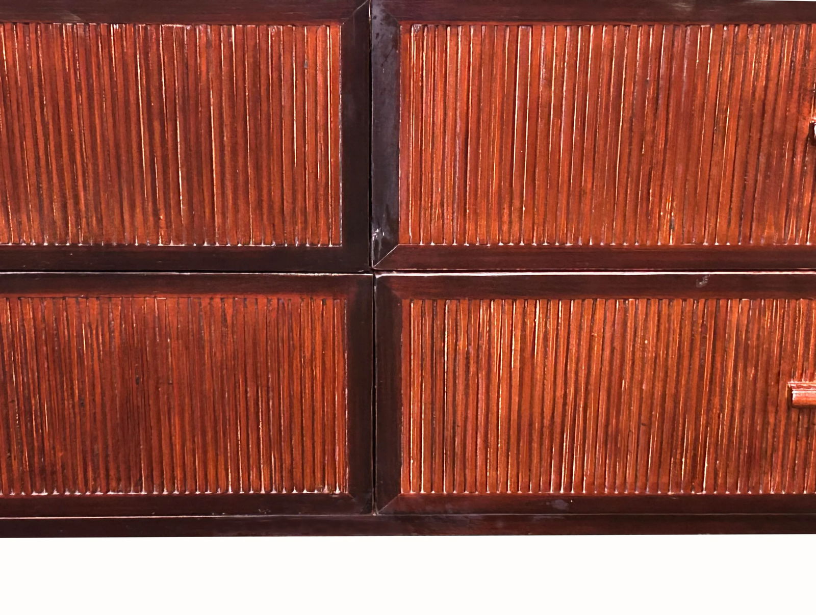 Vintage Oriental Bamboo Accent 6 Drawers Credenza Sideboard Dresser Cabinet - 6