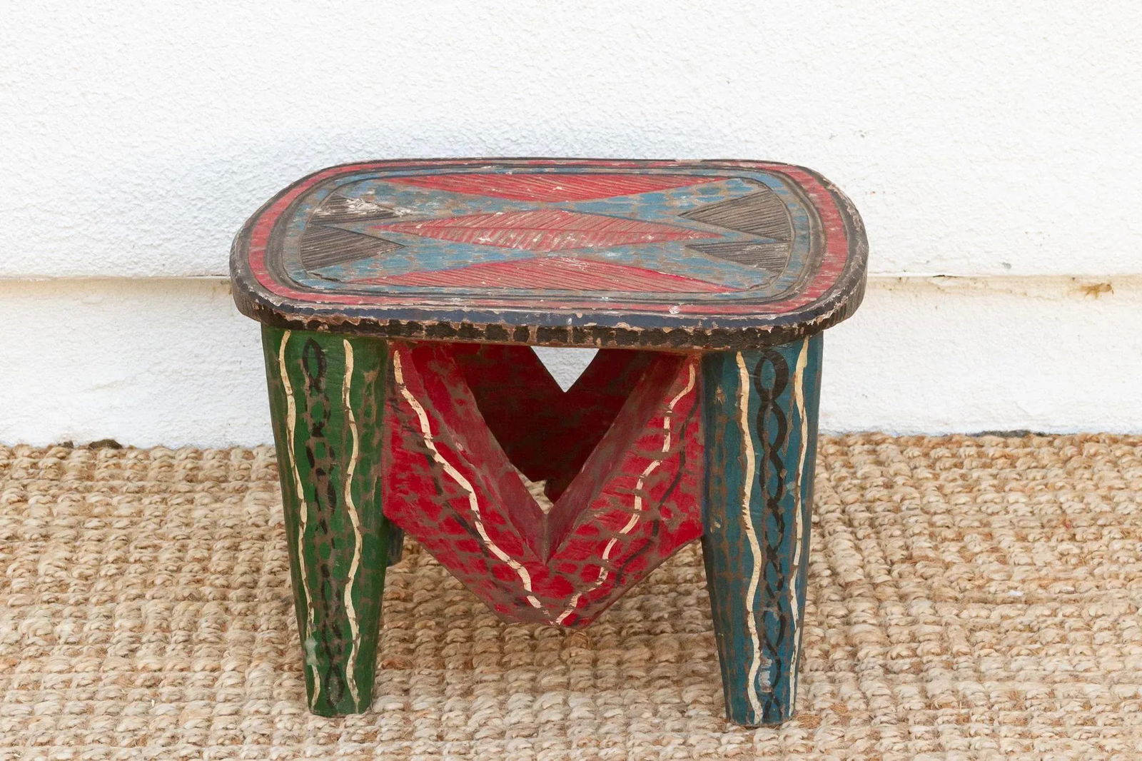 Handcarved Nupe Fiesta Small Table - 3
